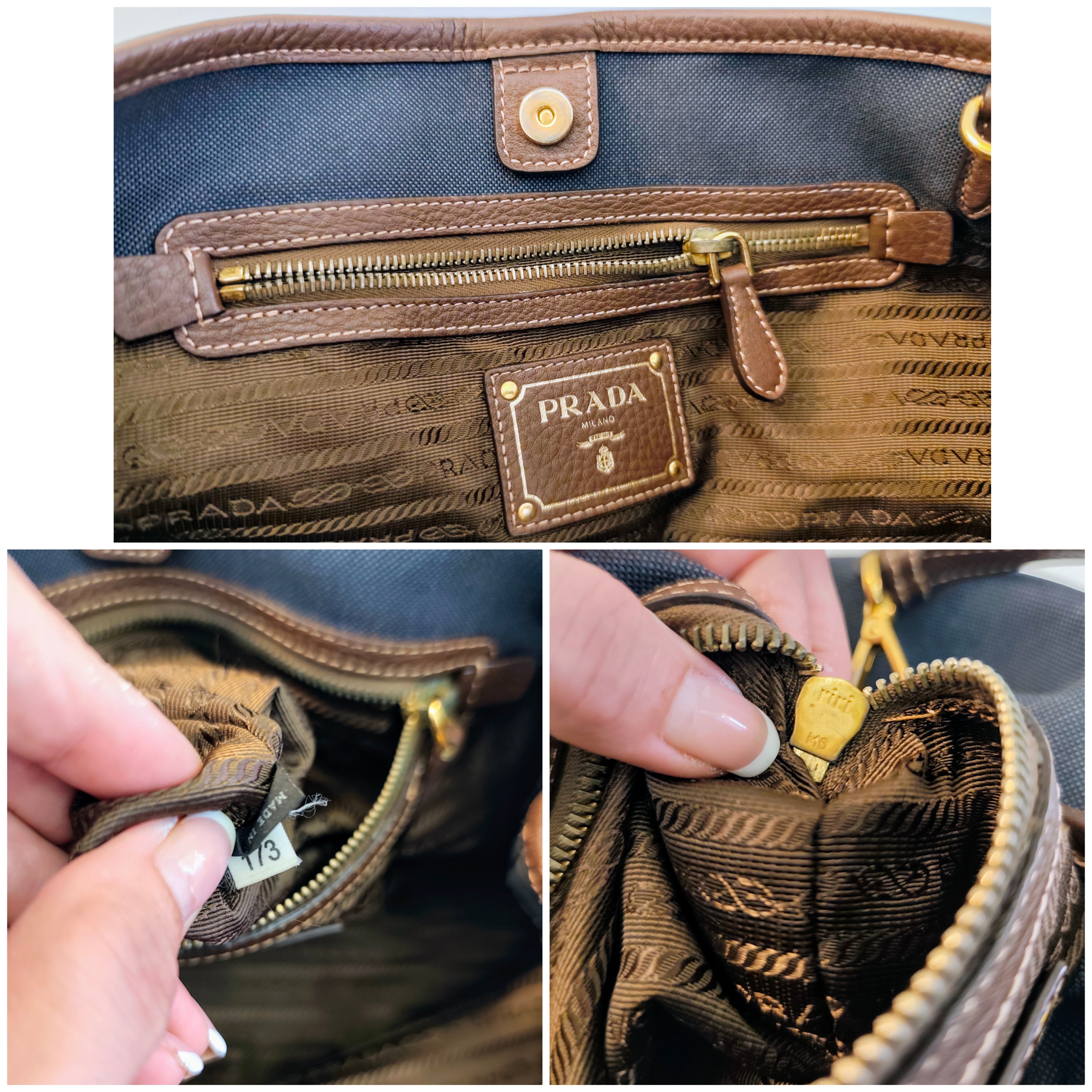 Prada – Tote Bag Media Logo Jacquard Tessuto Denim e inserti in Pelle