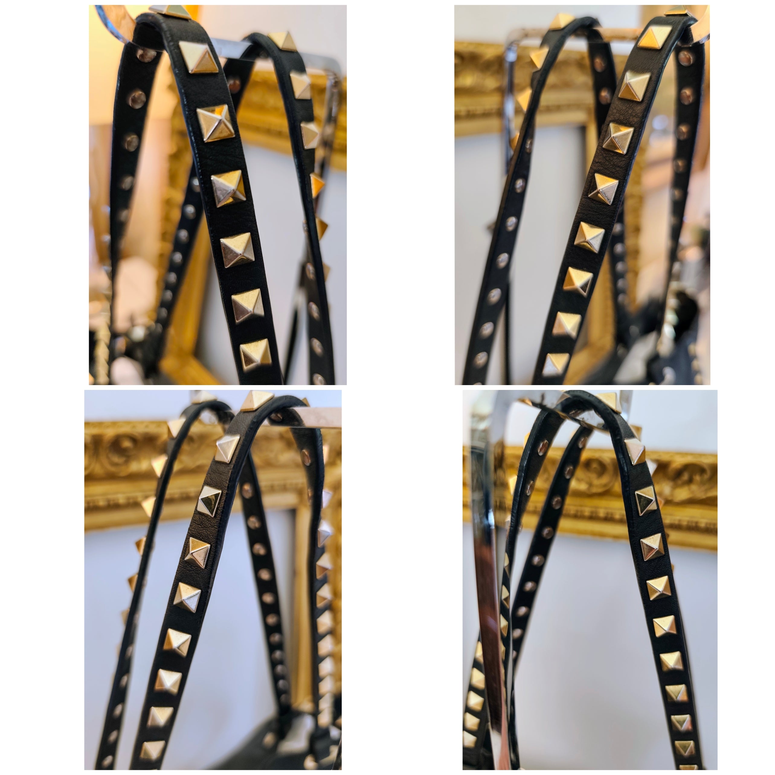 Valentino Garavani – Rockstud Borsa Tote Bag Shopper in Pelle Nera Pari al Nuovo