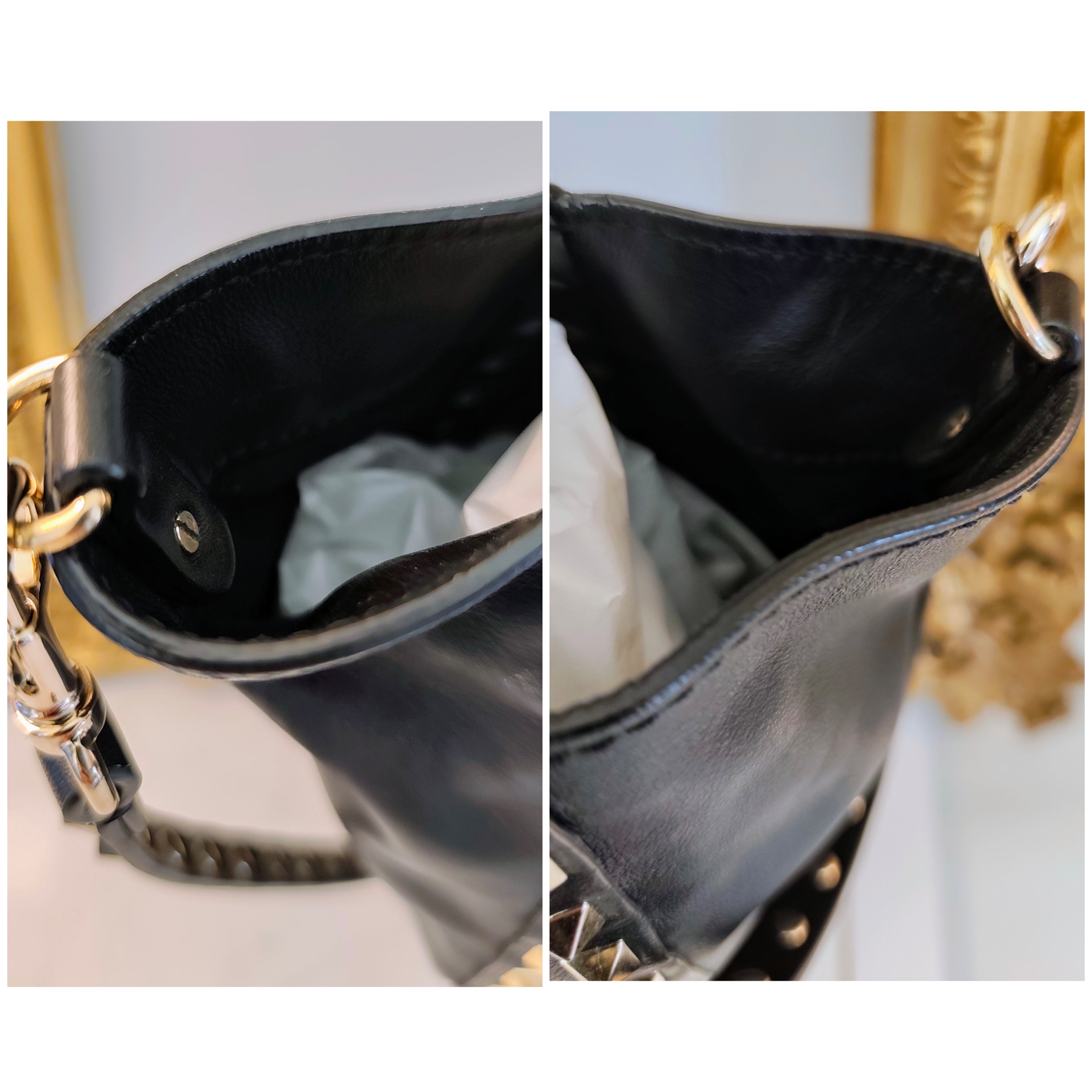 Valentino Garavani – Rockstud Borsa Tote Bag Shopper in Pelle Nera Pari al Nuovo