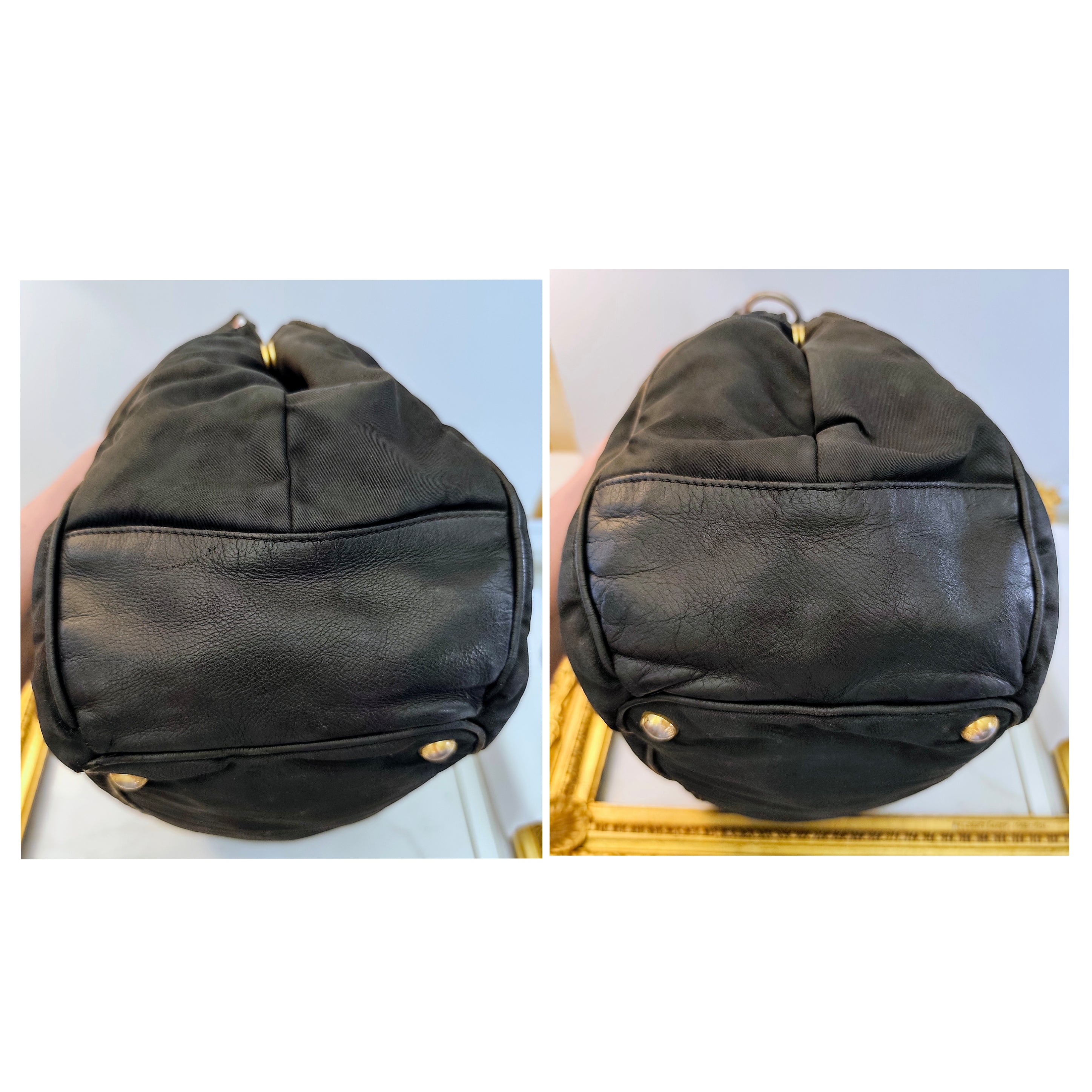 Prada - Borsa Hobo Shopper Re-Nylon Nero e Pelle Espandibile