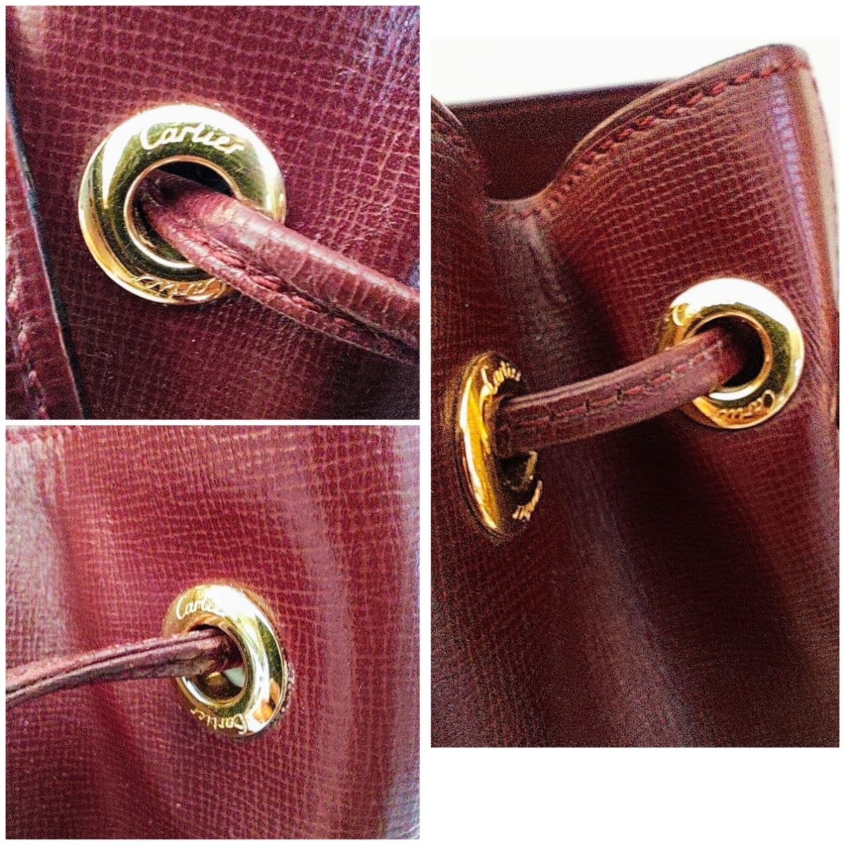 Cartier – Borsa Secchiello in Pelle Bordeaux