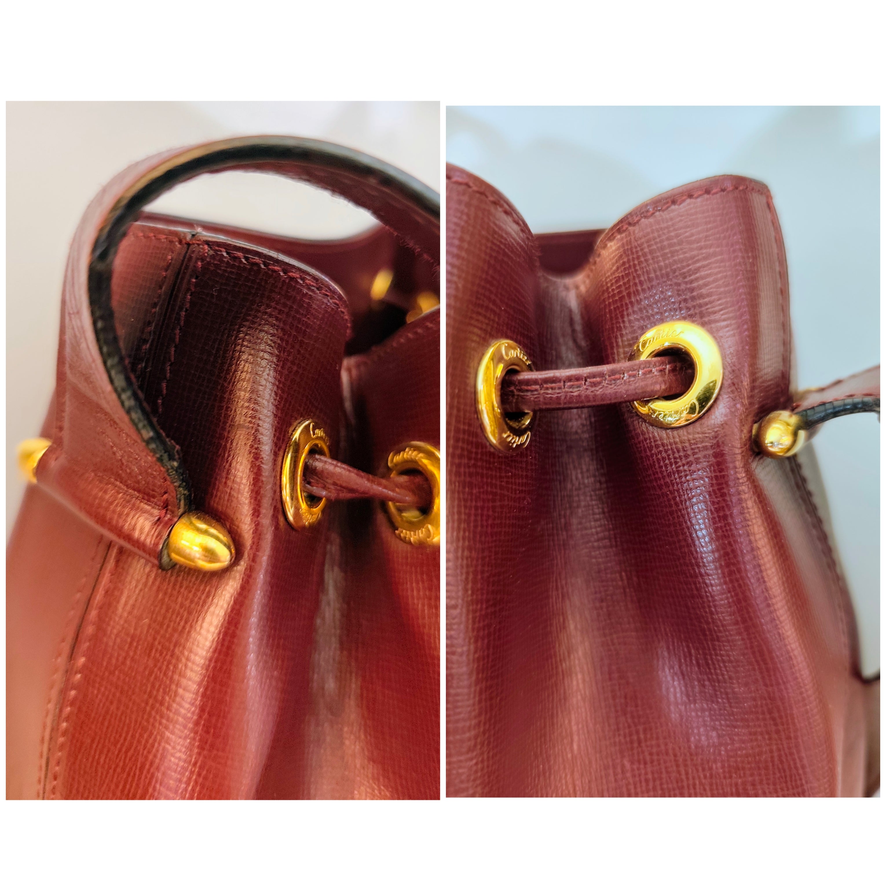 Cartier – Borsa Secchiello in Pelle Bordeaux