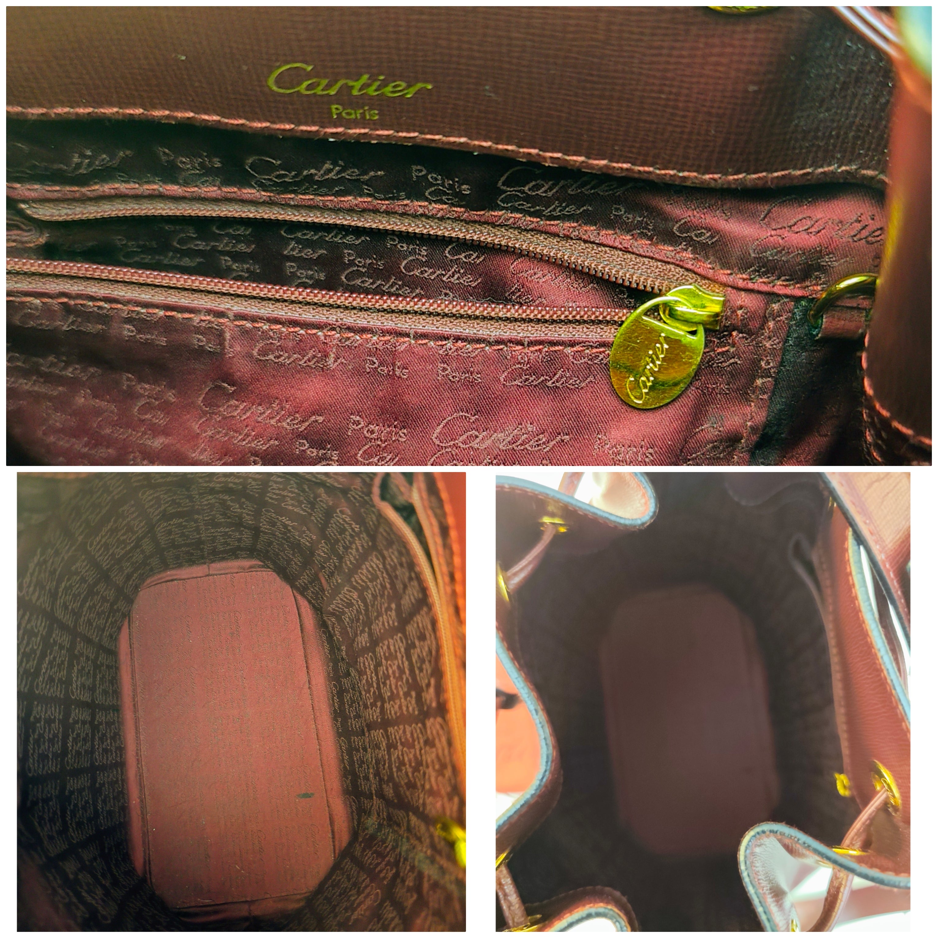 Cartier – Borsa Secchiello in Pelle Bordeaux