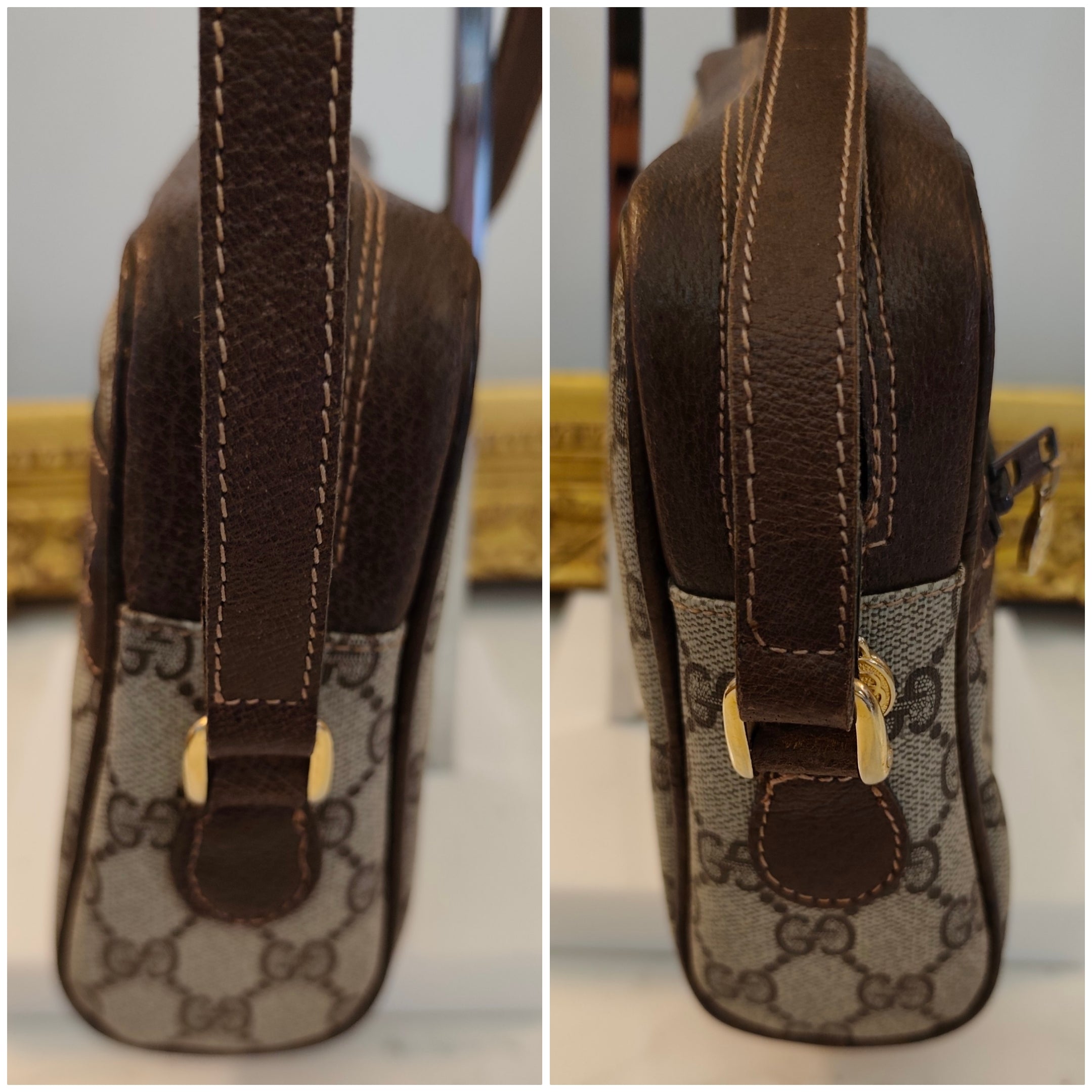 Gucci – Ophidia Camera Bag in Canvas GG con Inserti in Pelle Beige