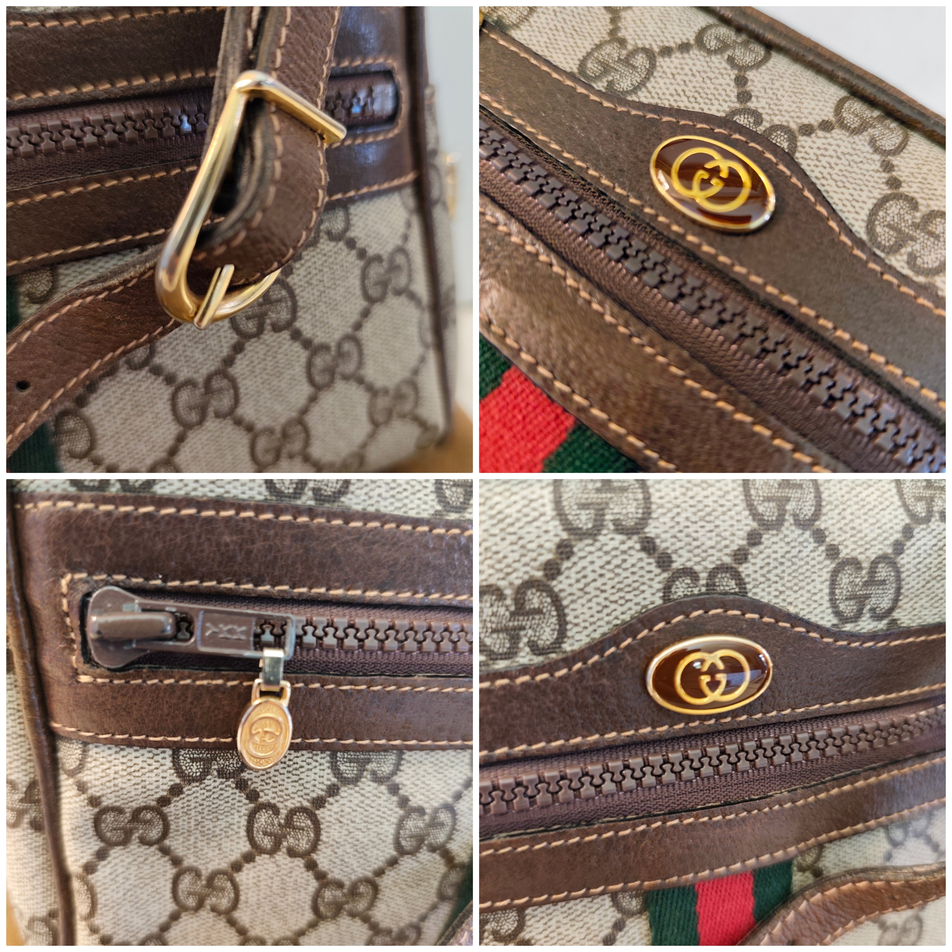 Gucci – Ophidia Camera Bag in Canvas GG con Inserti in Pelle Beige