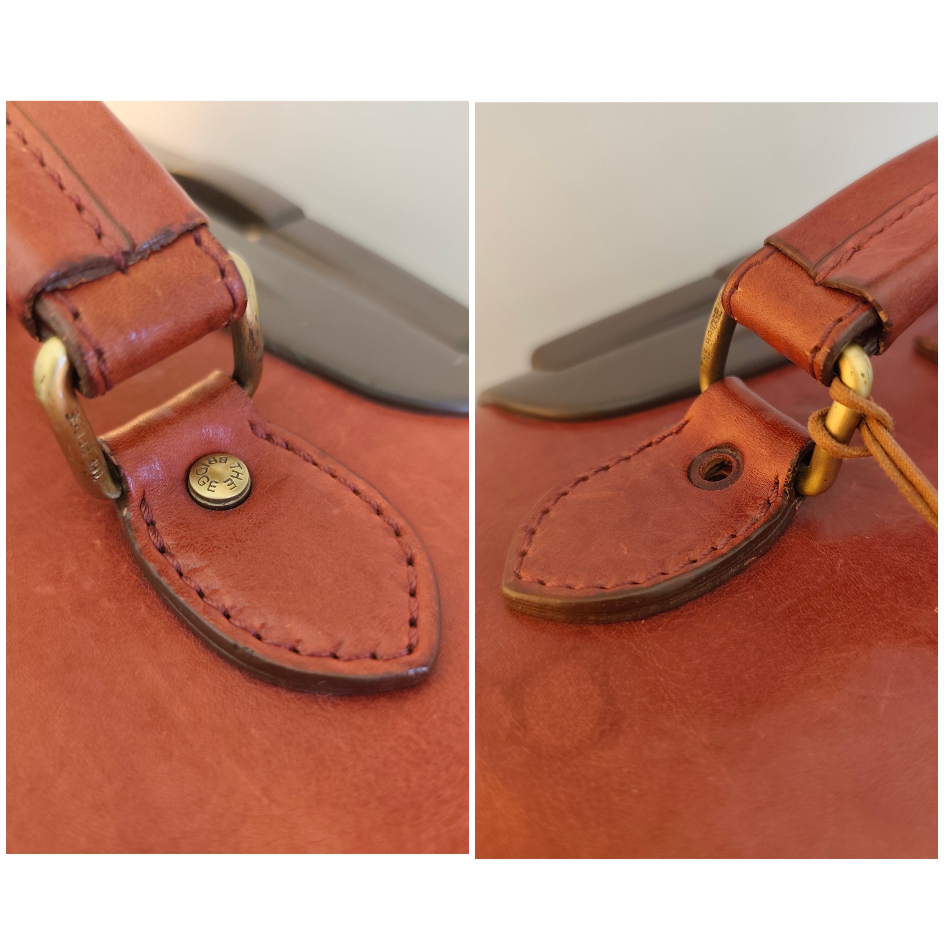 The Bridge – Trolley con ruote Rigido in Pelle Bordeaux Linea Story Vintage