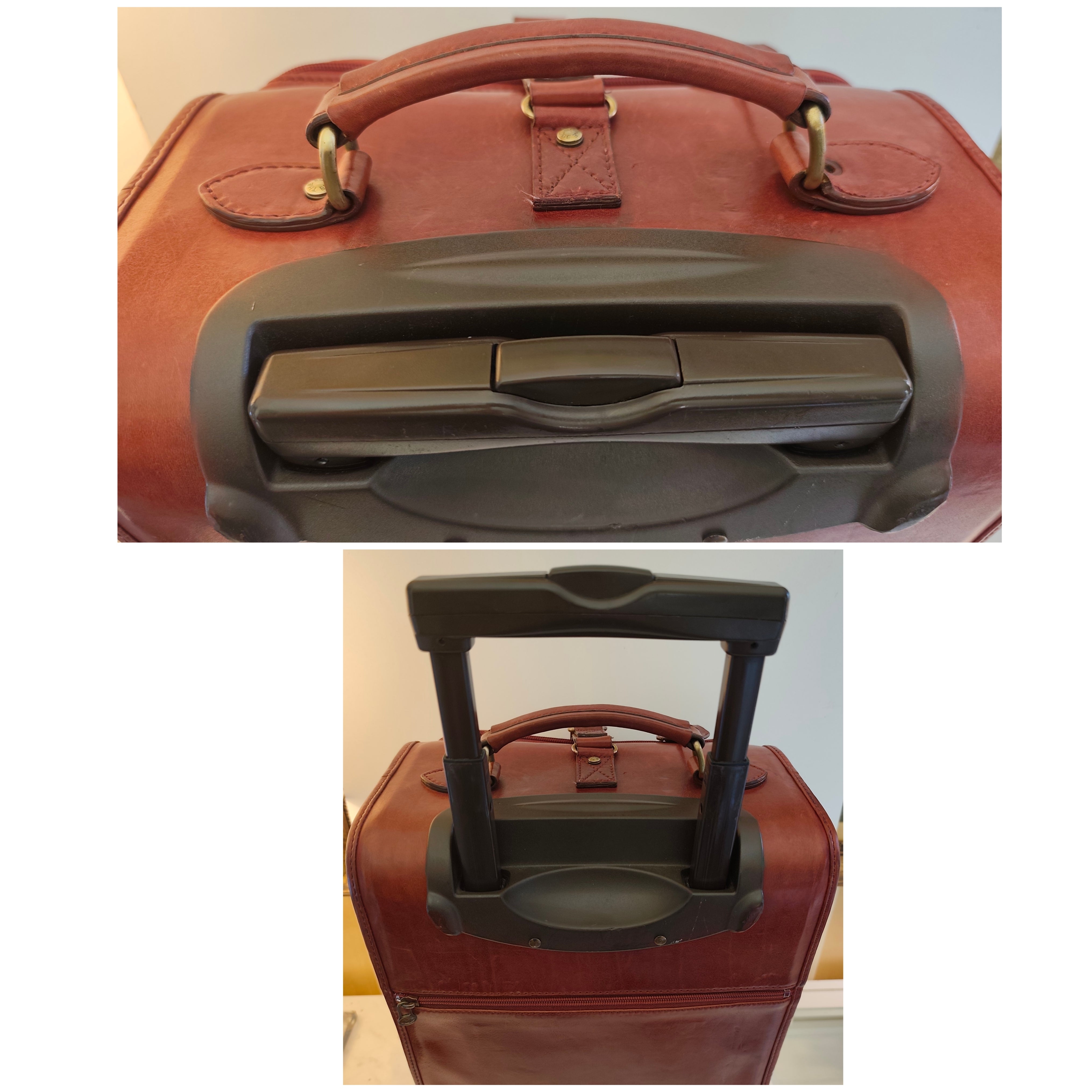 The Bridge – Trolley con ruote Rigido in Pelle Bordeaux Linea Story Vintage