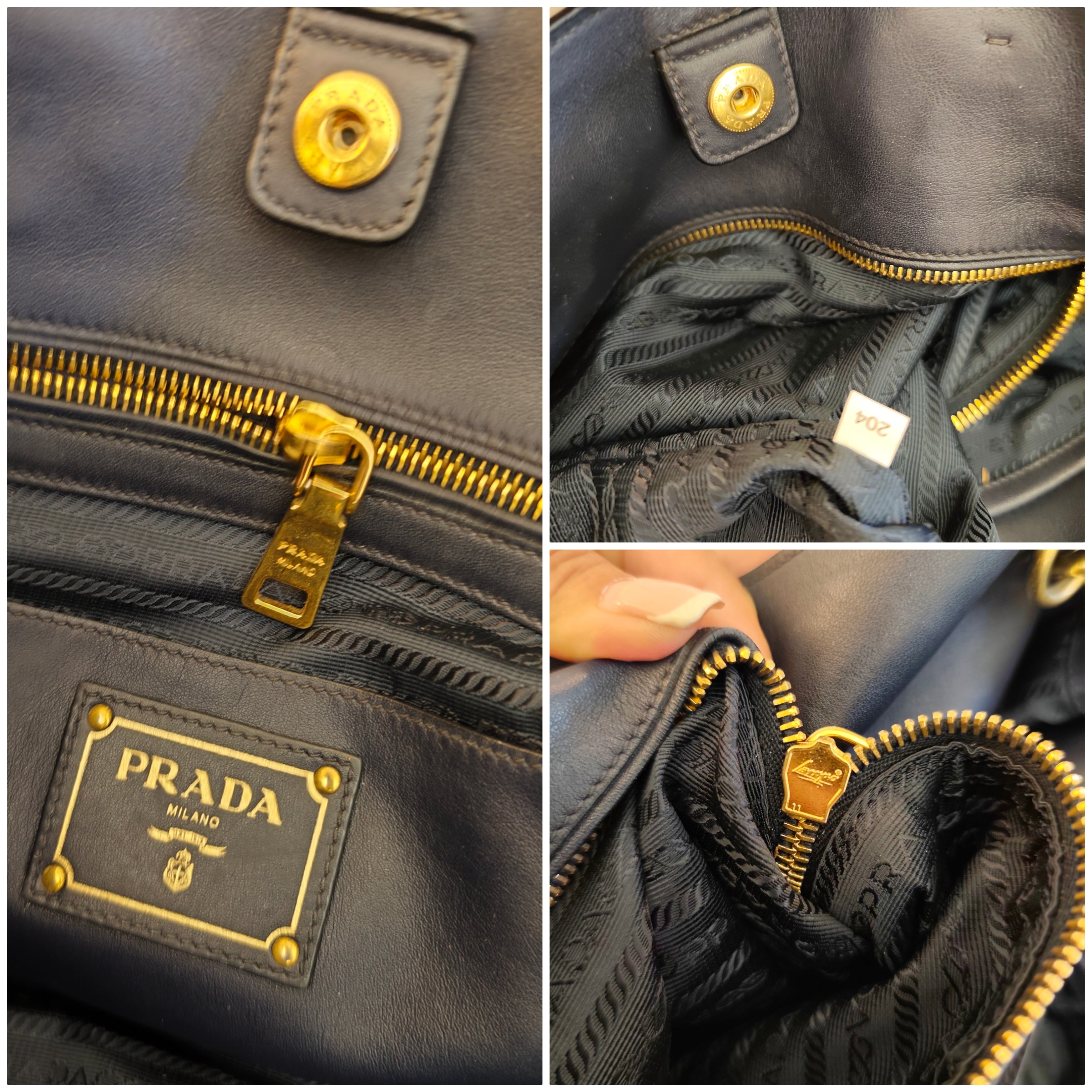 Prada – Shopper Espandibile in Pelle Blu Notte