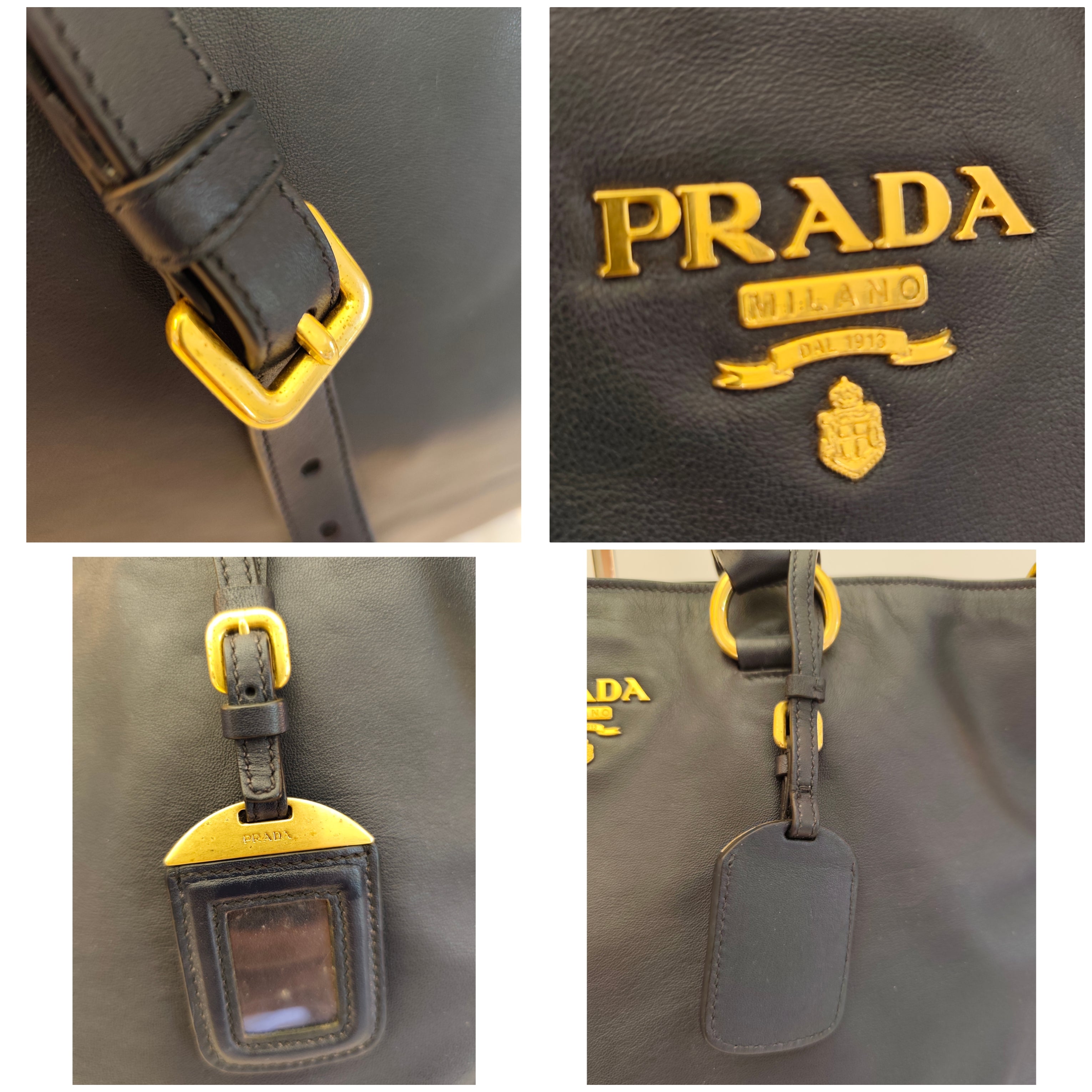 Prada – Shopper Espandibile in Pelle Blu Notte