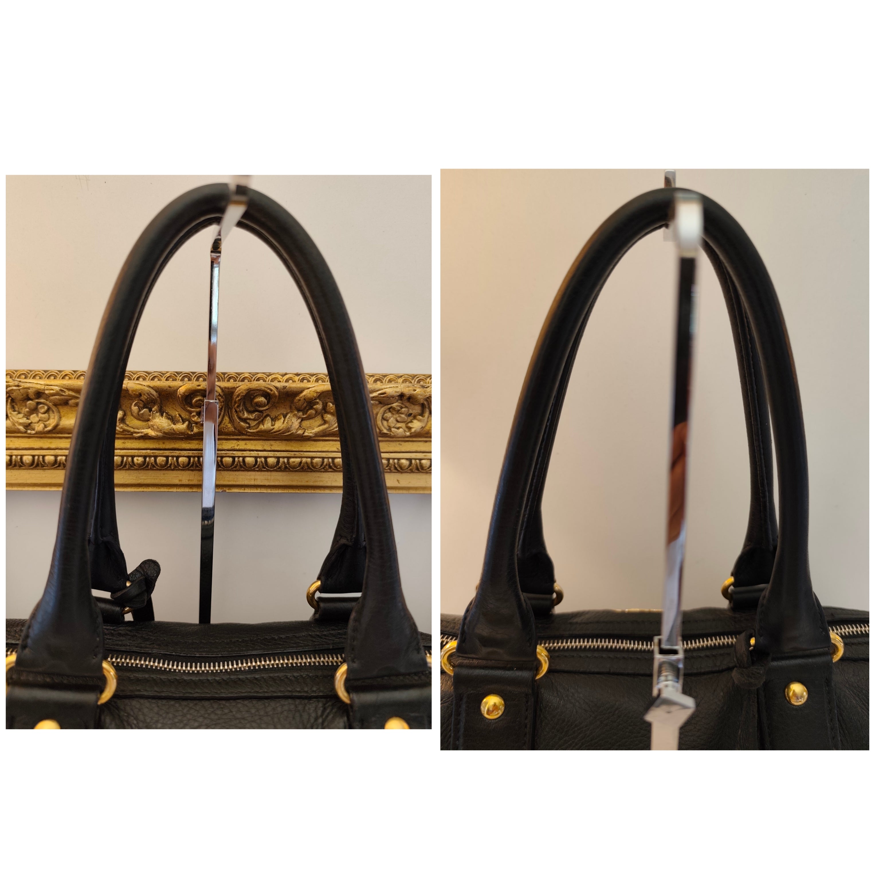 Prada - Bauletto Tote Bag a Spalla in Pelle Nera con Tracolla