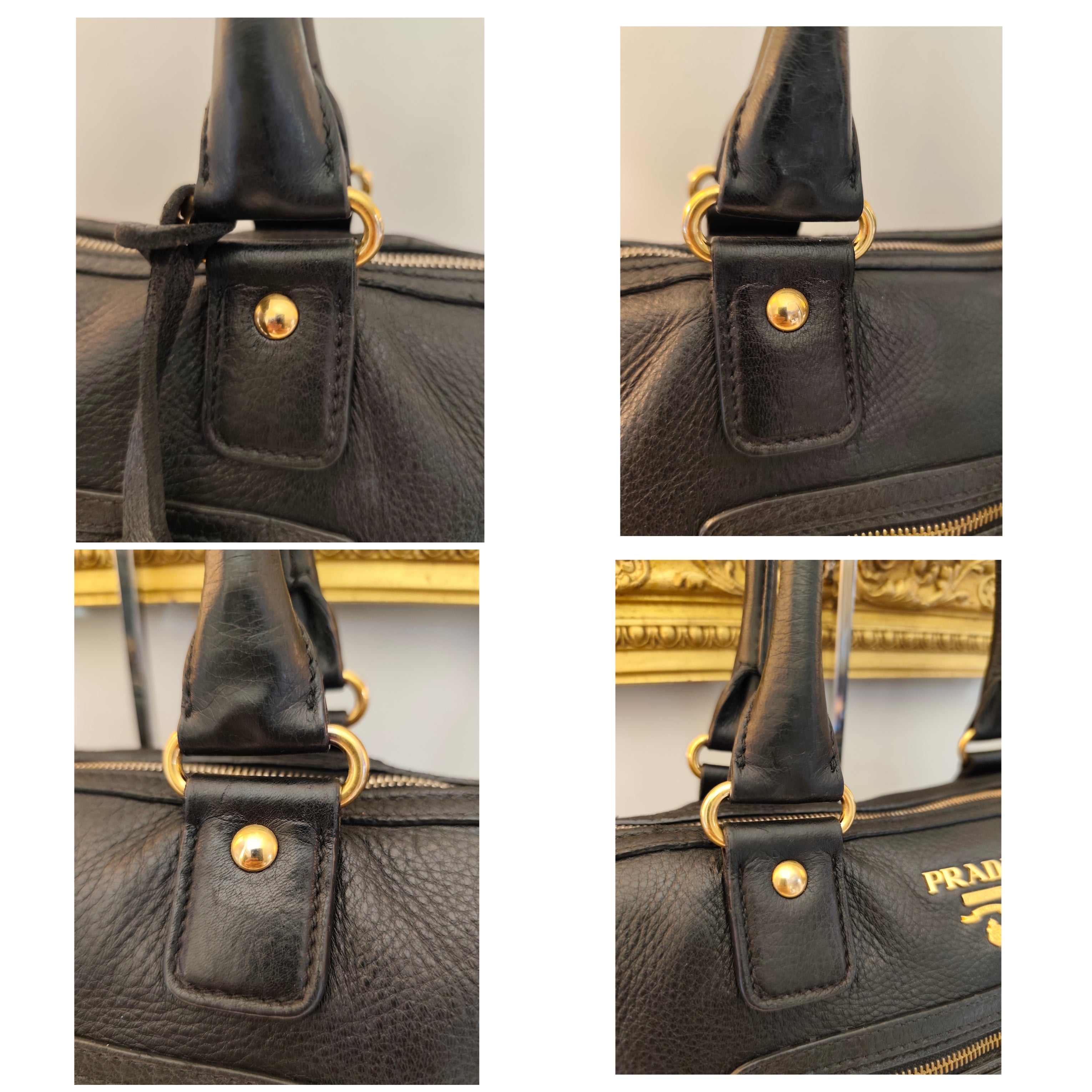 Prada - Bauletto Tote Bag a Spalla in Pelle Nera con Tracolla