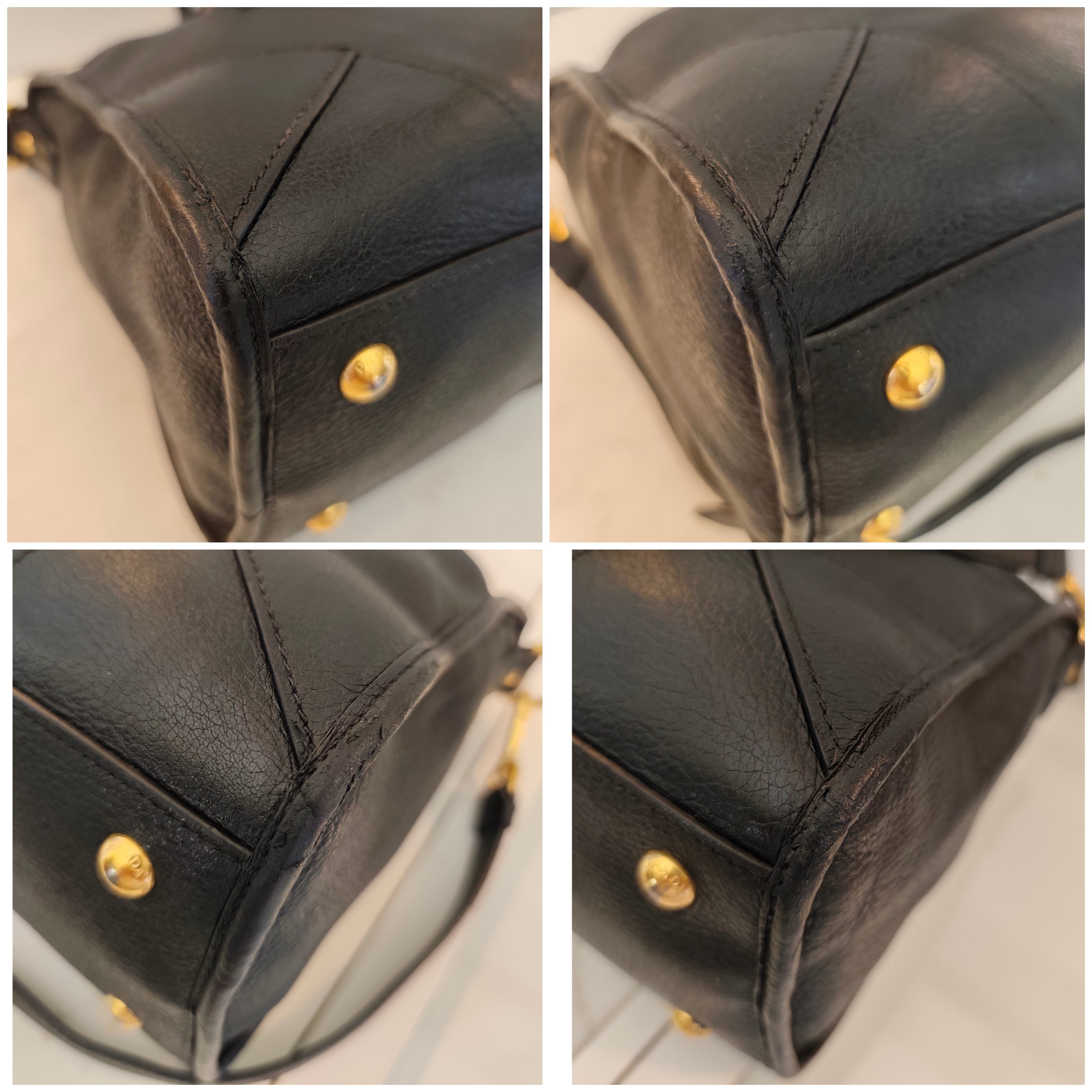 Prada - Bauletto Tote Bag a Spalla in Pelle Nera con Tracolla