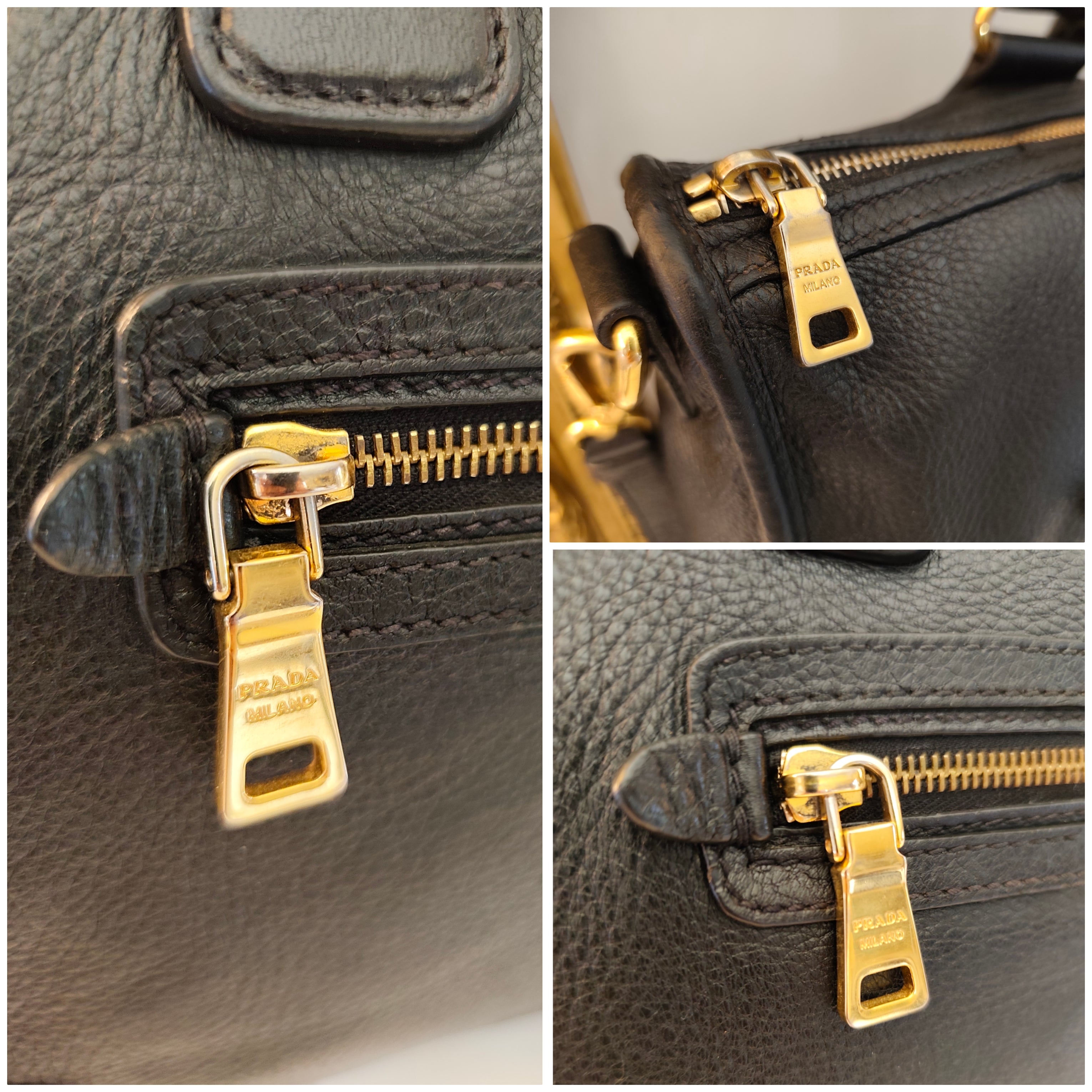 Prada - Bauletto Tote Bag a Spalla in Pelle Nera con Tracolla