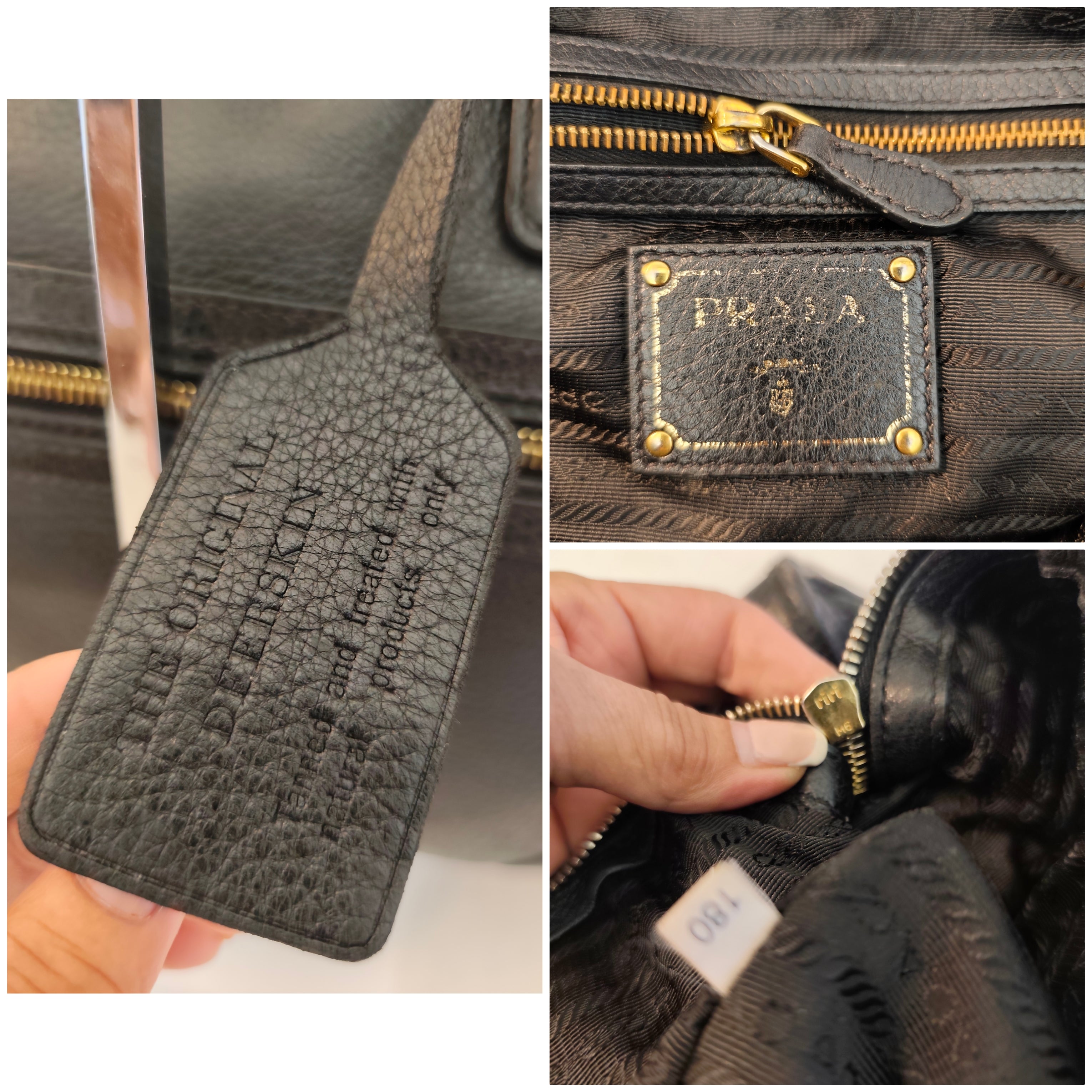 Prada - Bauletto Tote Bag a Spalla in Pelle Nera con Tracolla