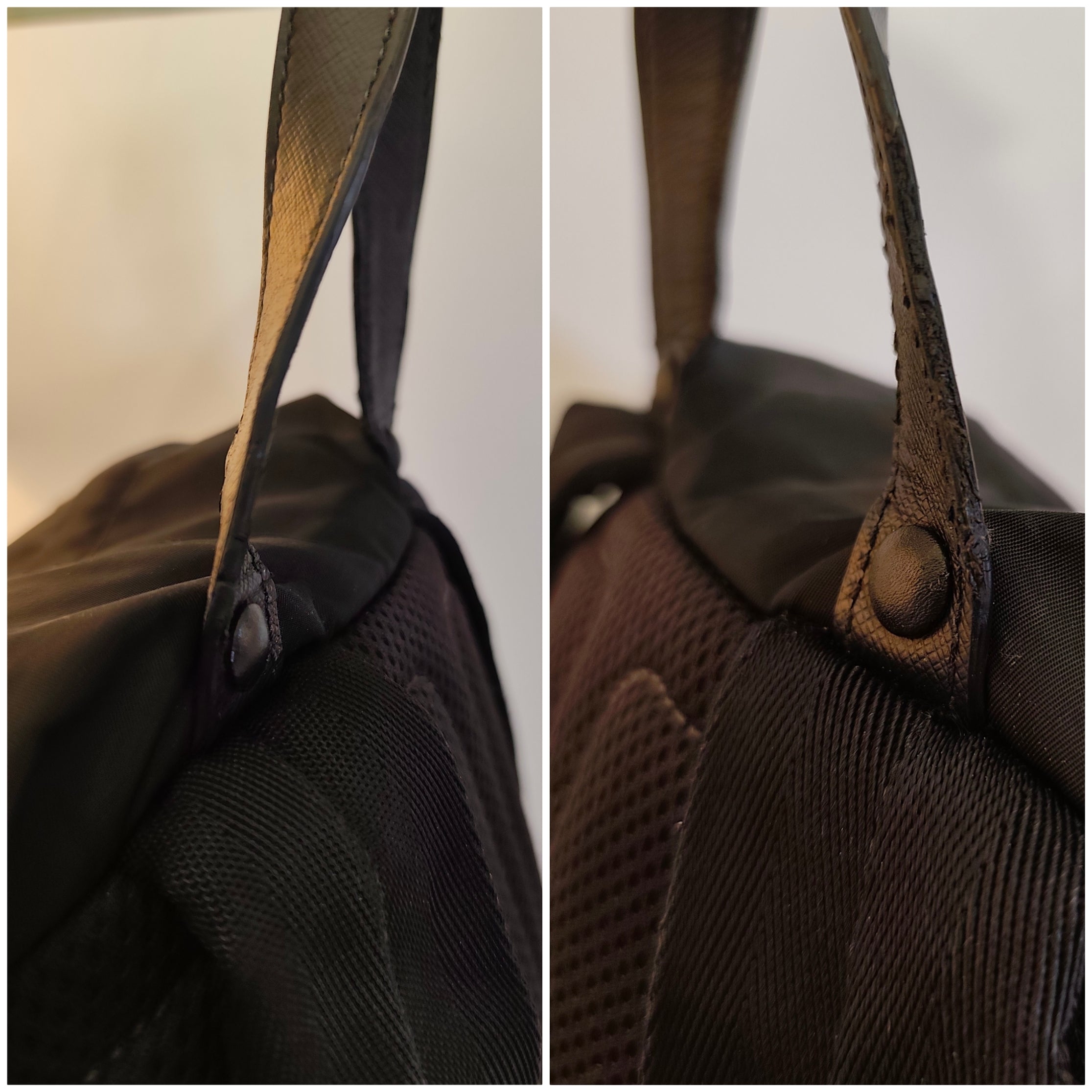 Prada – Zaino grande in Re-Nylon Nero Logo Lato