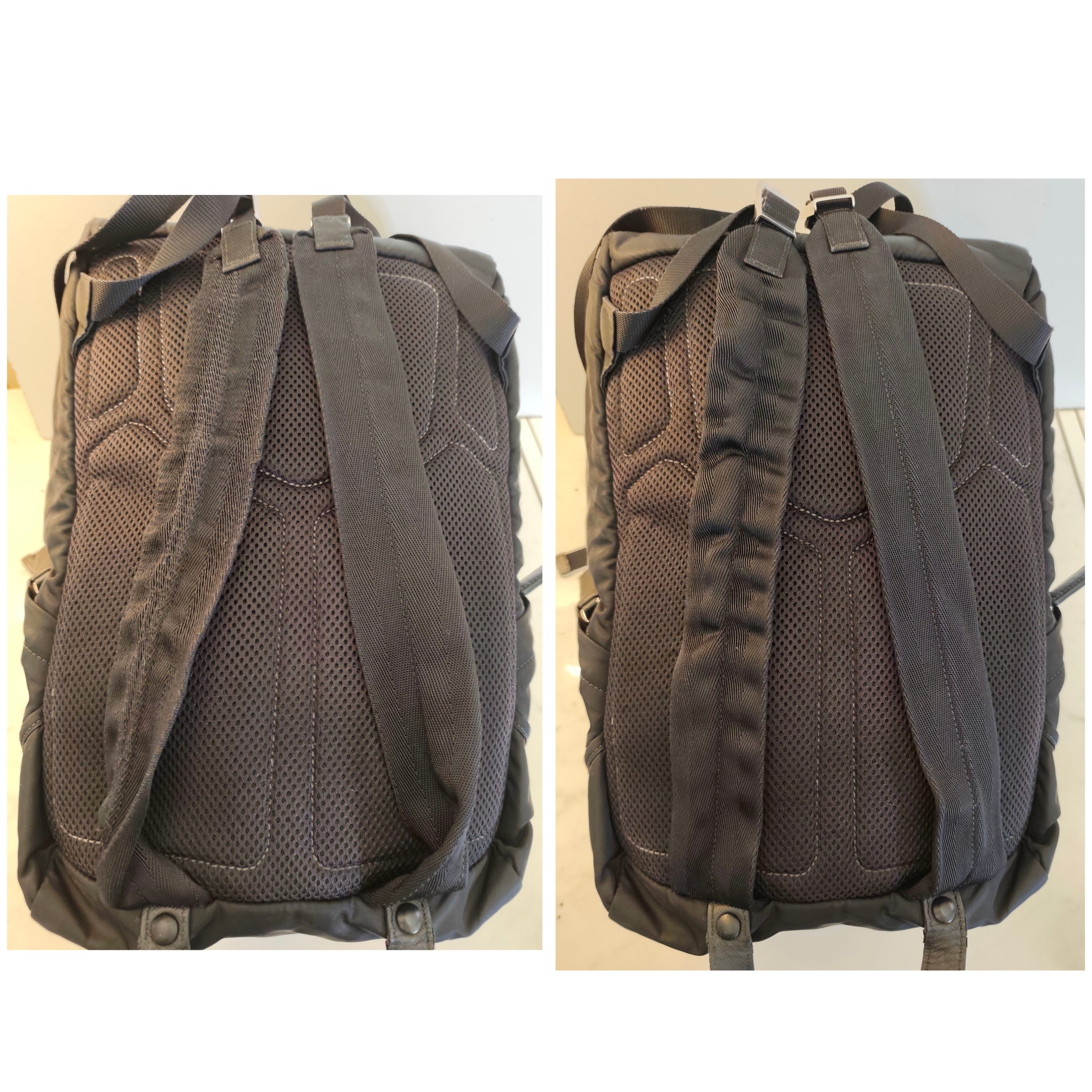 Prada – Zaino grande in Re-Nylon Nero Logo Lato