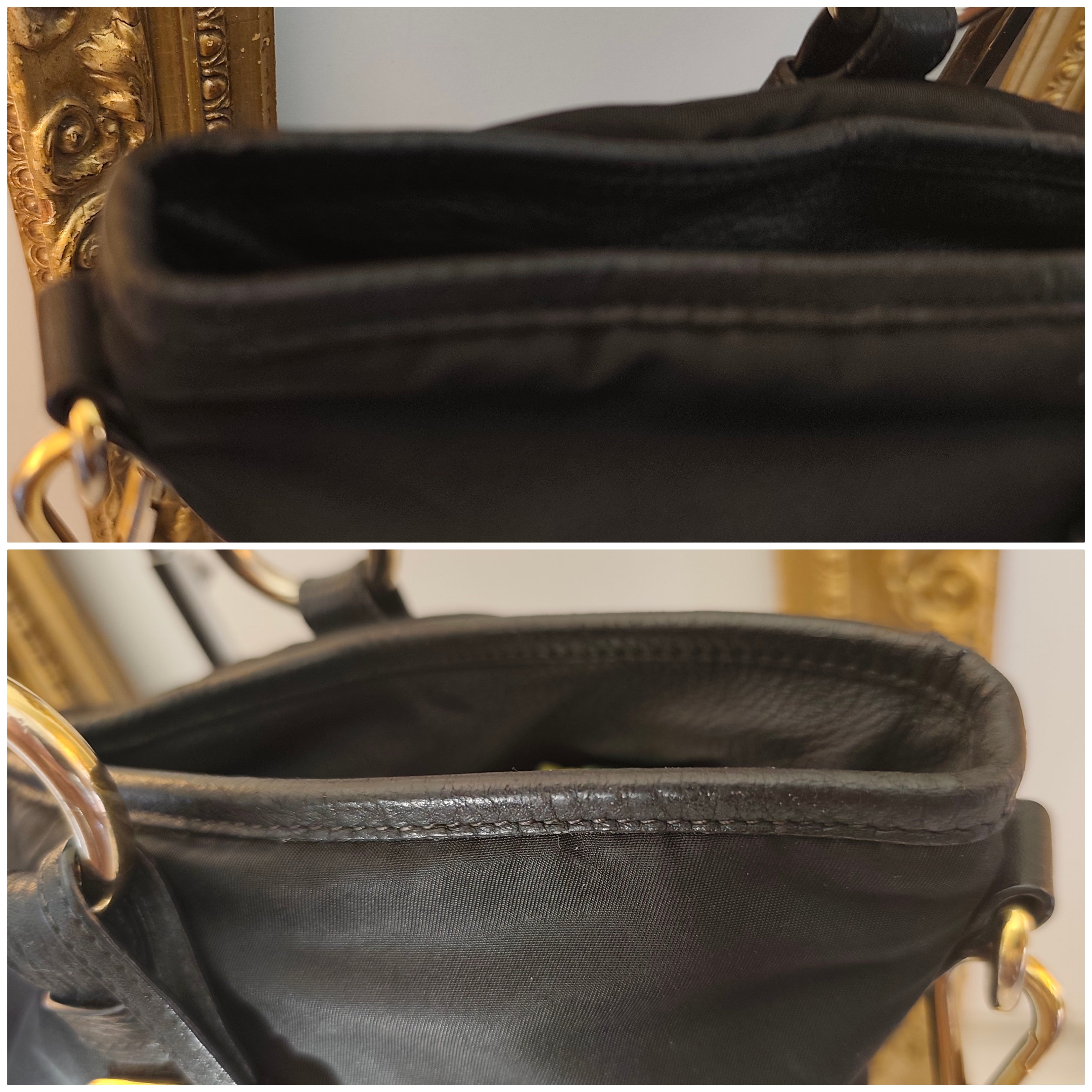 Prada – Shopper Tote Bag in Nylon e Pelle Nera