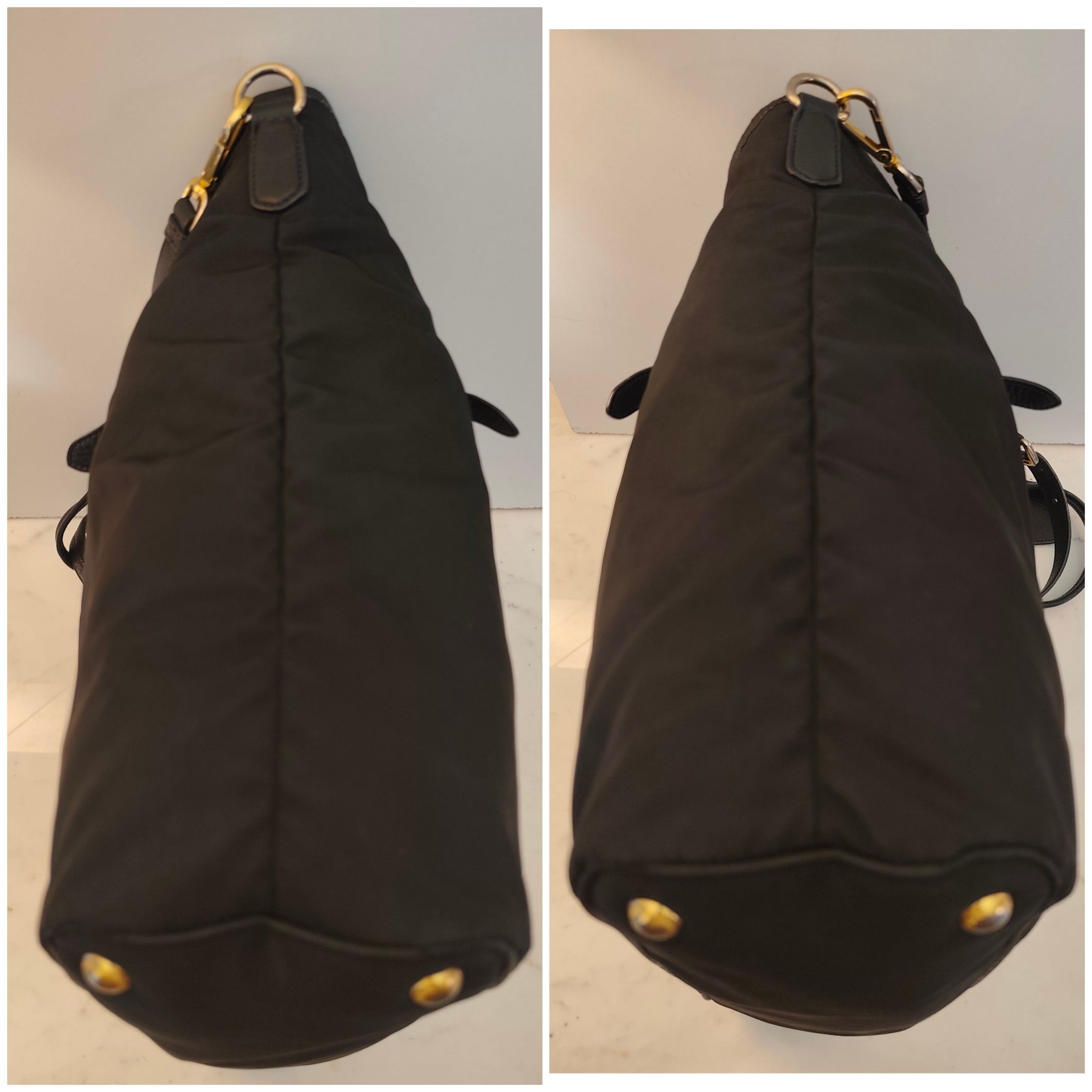 Prada – Shopper Tote Bag in Nylon e Pelle Nera