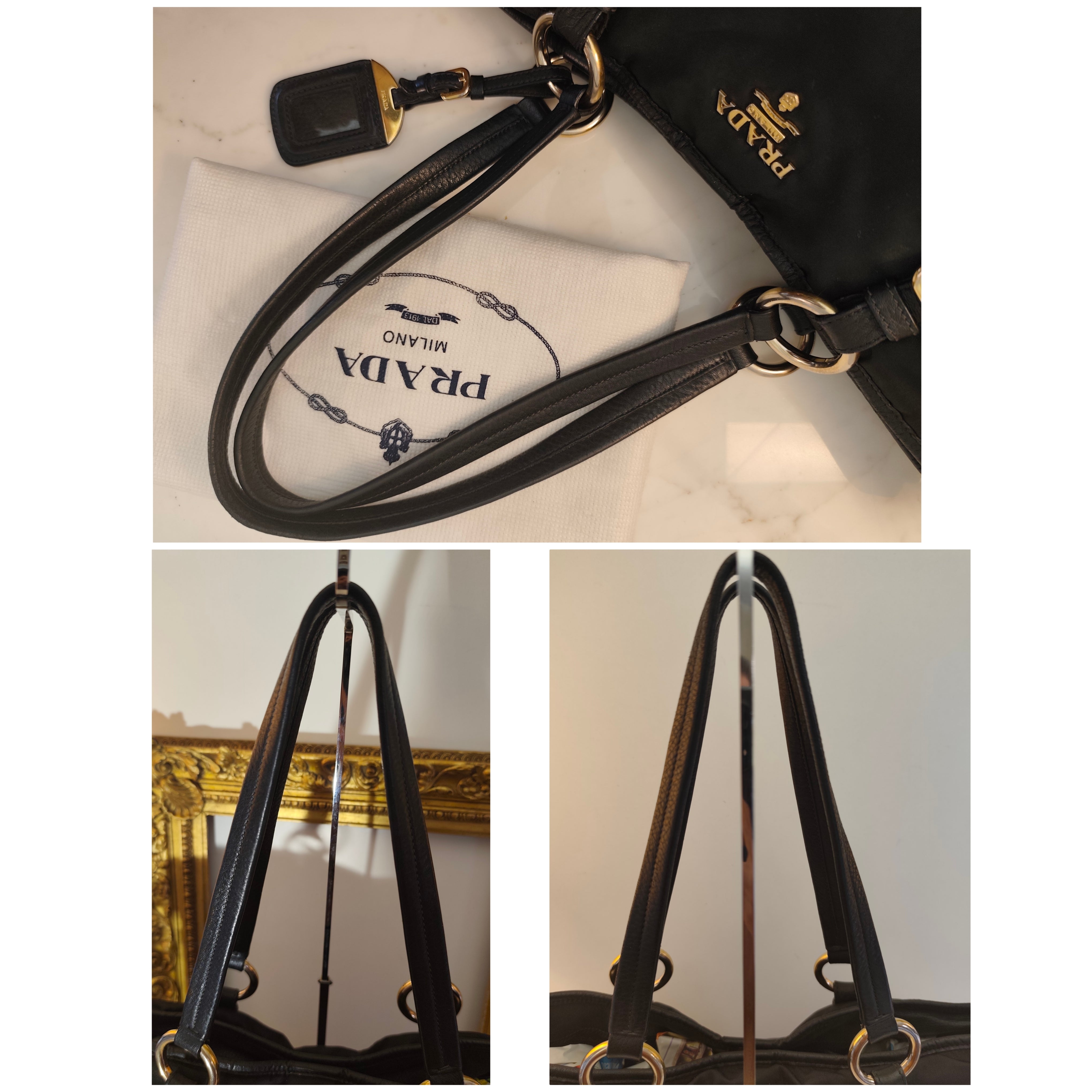 Prada – Shopper Tote Bag in Nylon e Pelle Nera