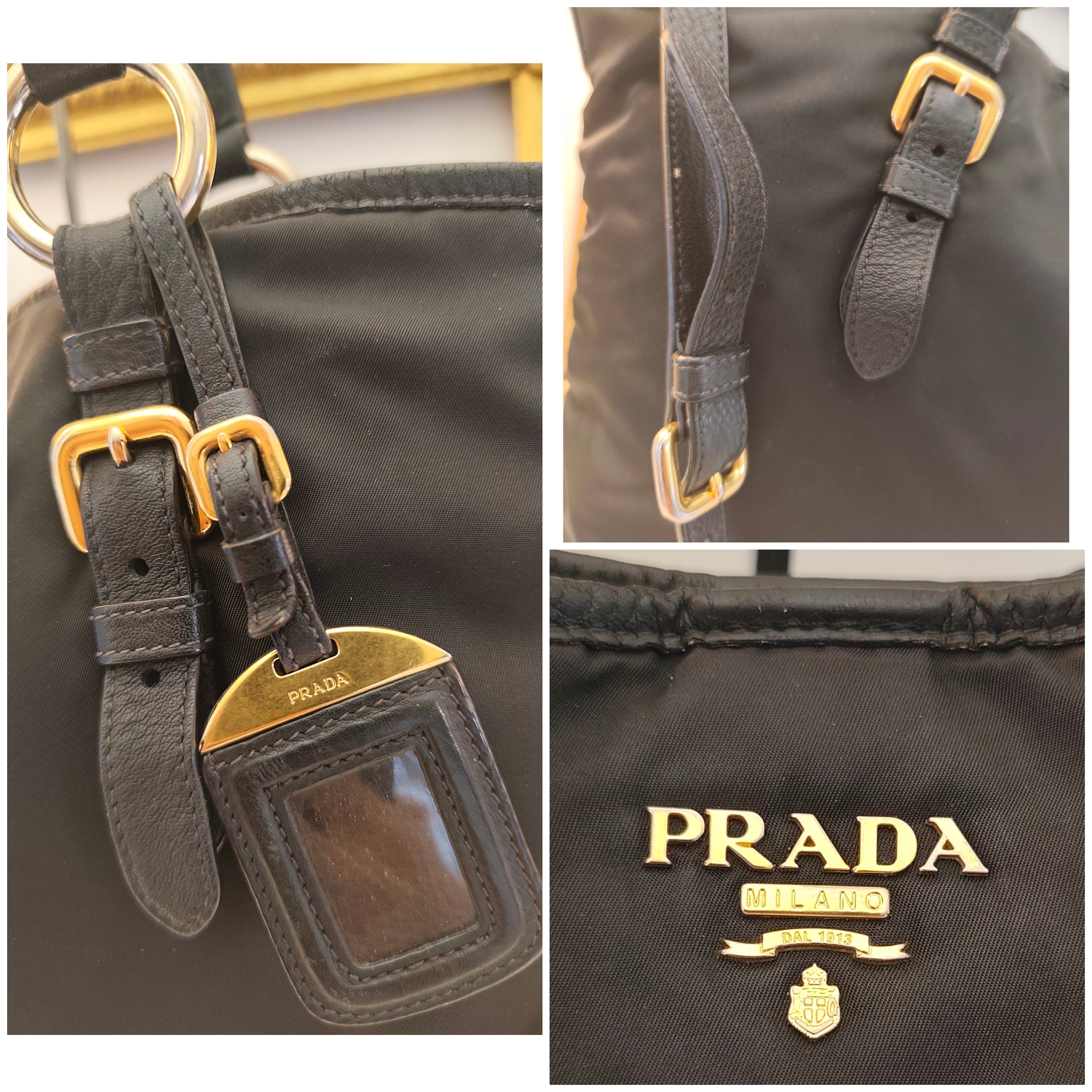 Prada – Shopper Tote Bag in Nylon e Pelle Nera