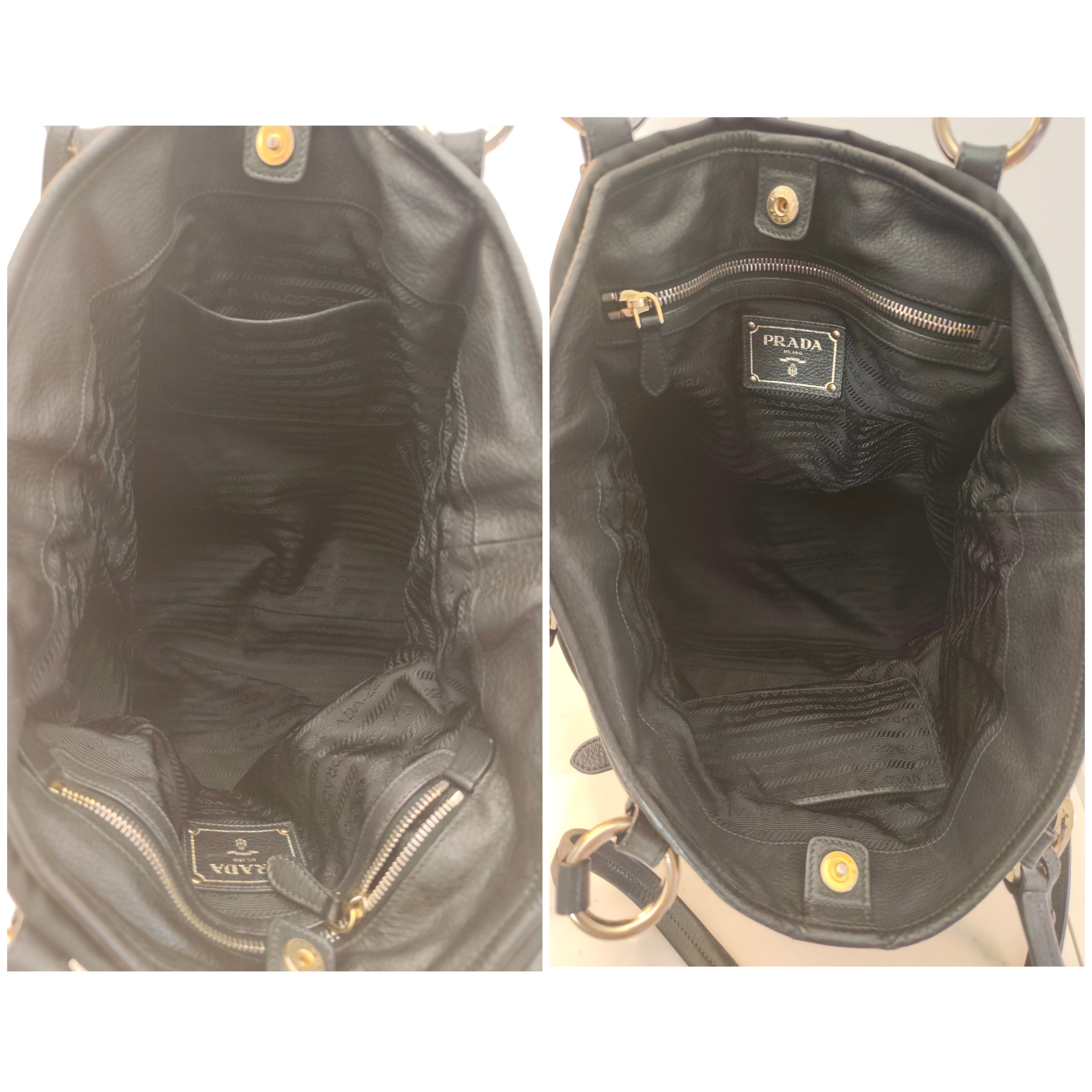 Prada – Shopper Tote Bag in Nylon e Pelle Nera
