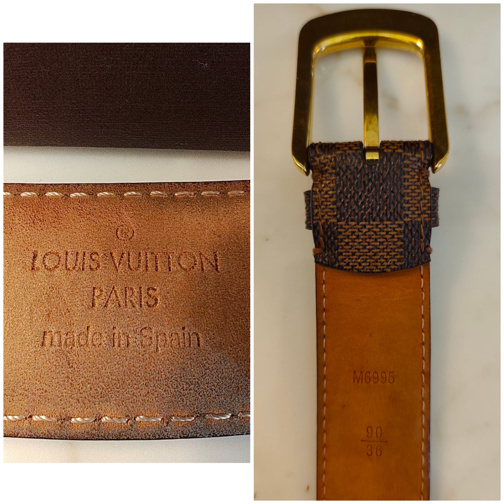 Louis Vuitton – Cintura Ellipse Unisex in Tela Damier Ebene