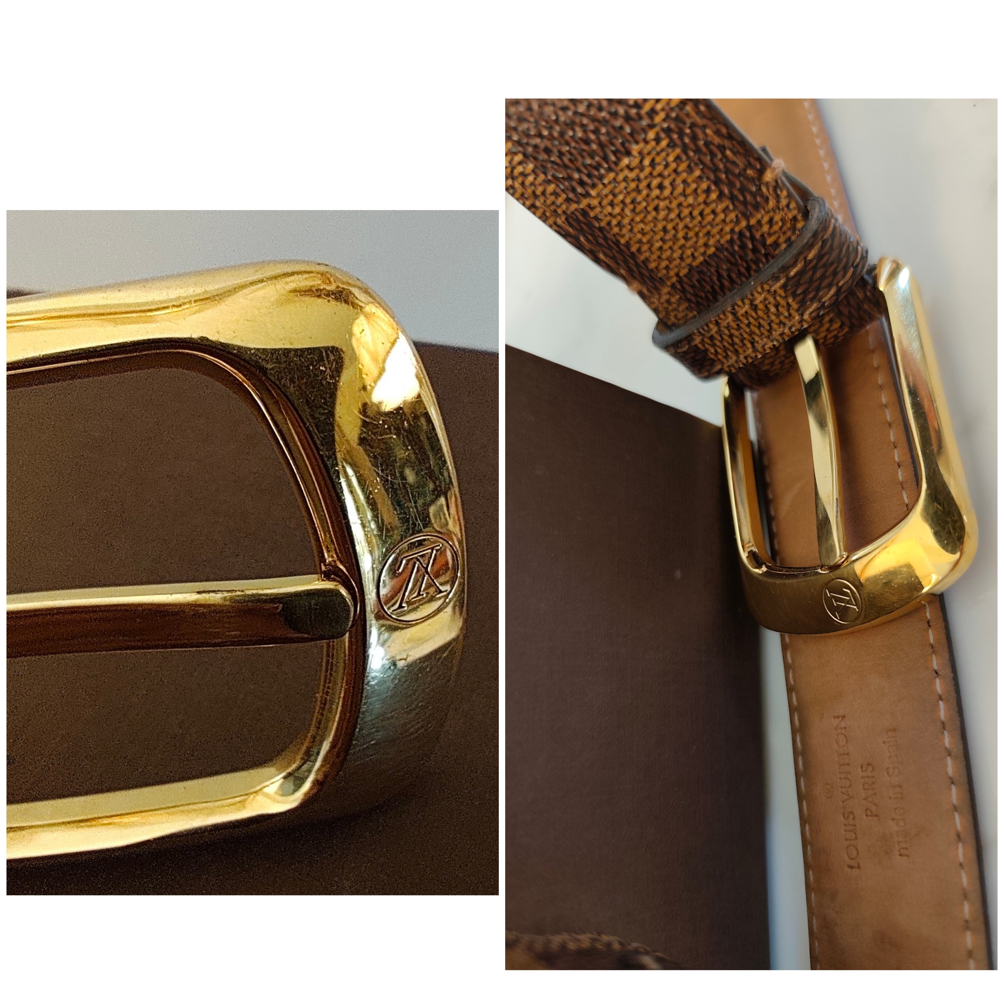 Louis Vuitton – Cintura Ellipse Unisex in Tela Damier Ebene