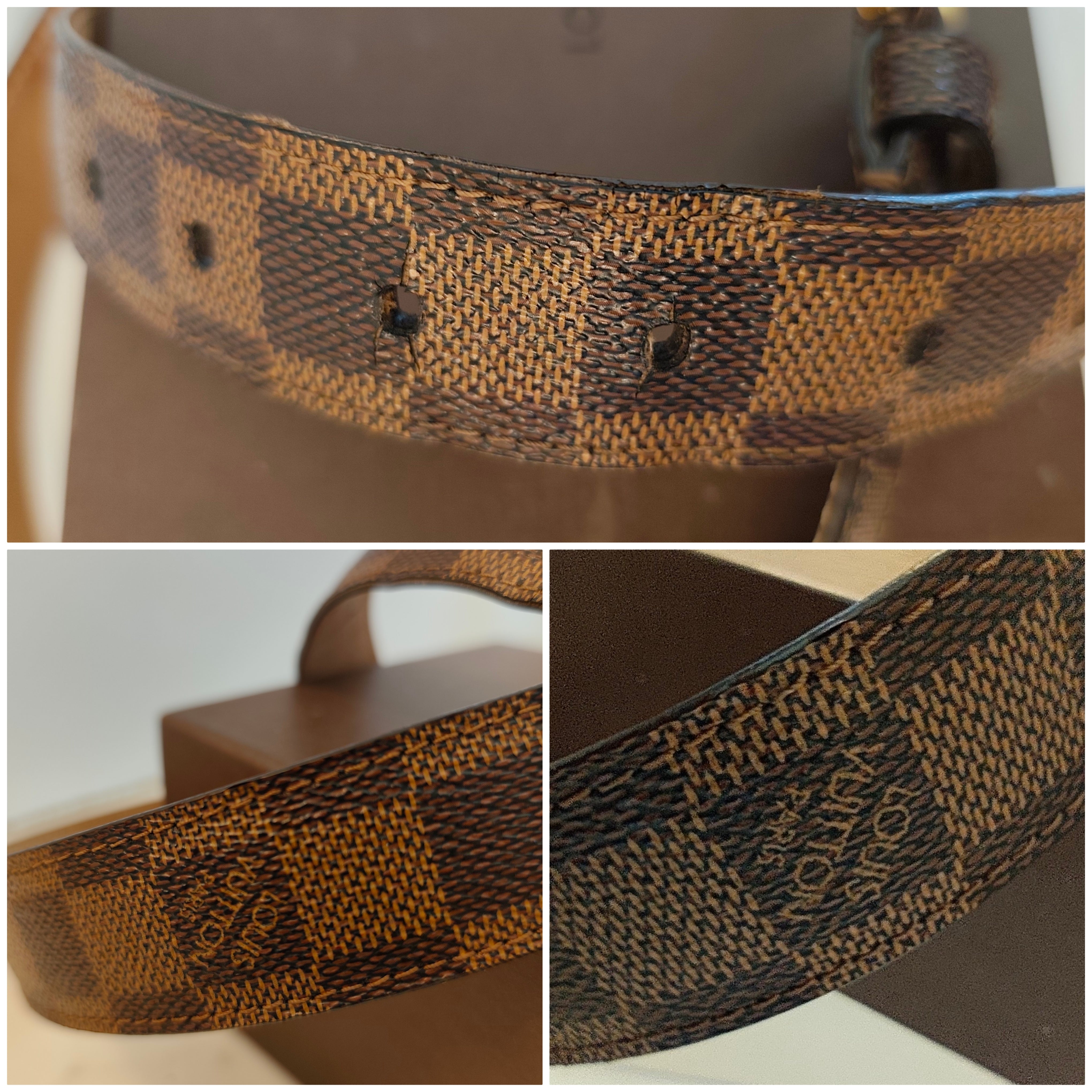 Louis Vuitton – Cintura Ellipse Unisex in Tela Damier Ebene