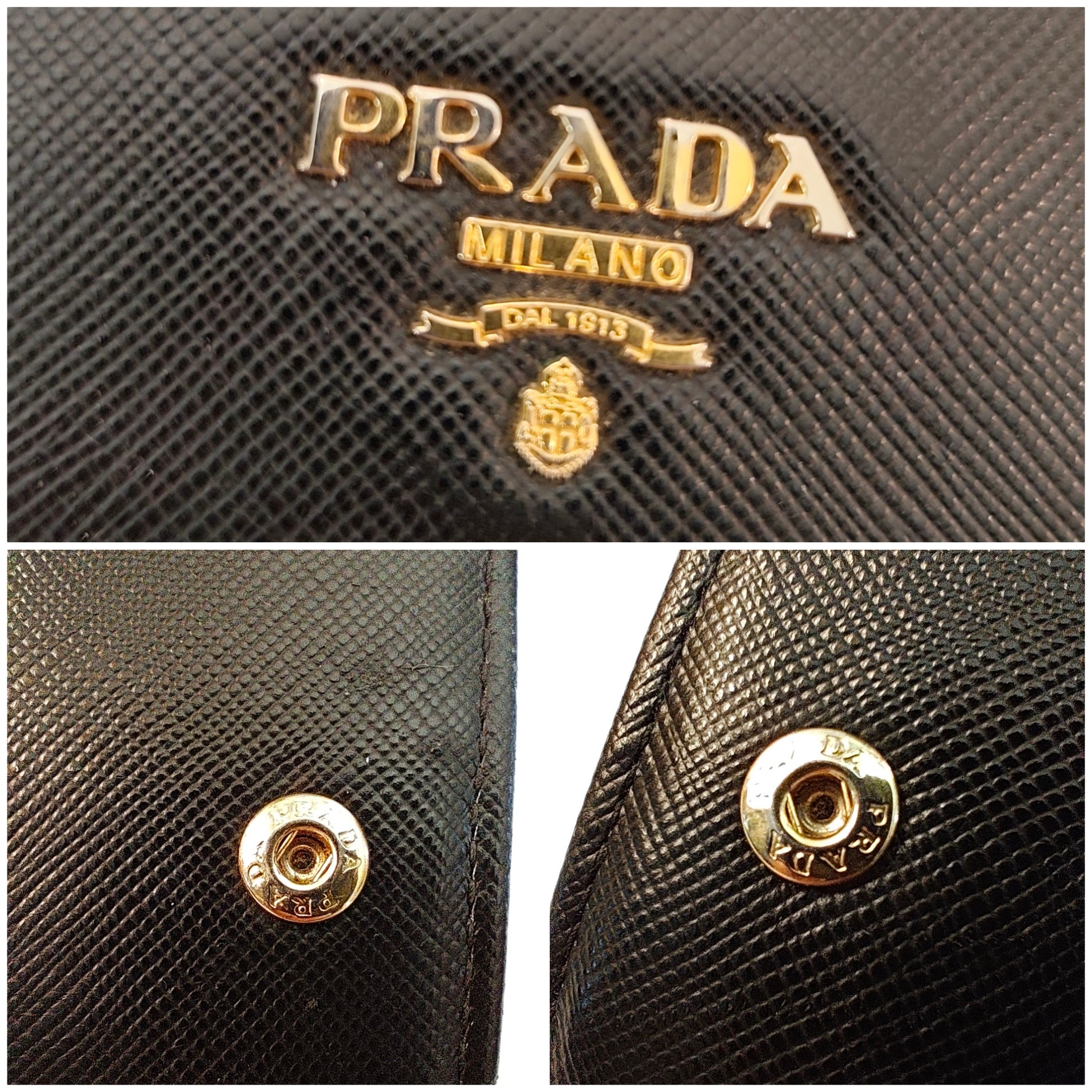 Prada - Portafoglio Grande Pelle Saffiano Nera Logo Lettering