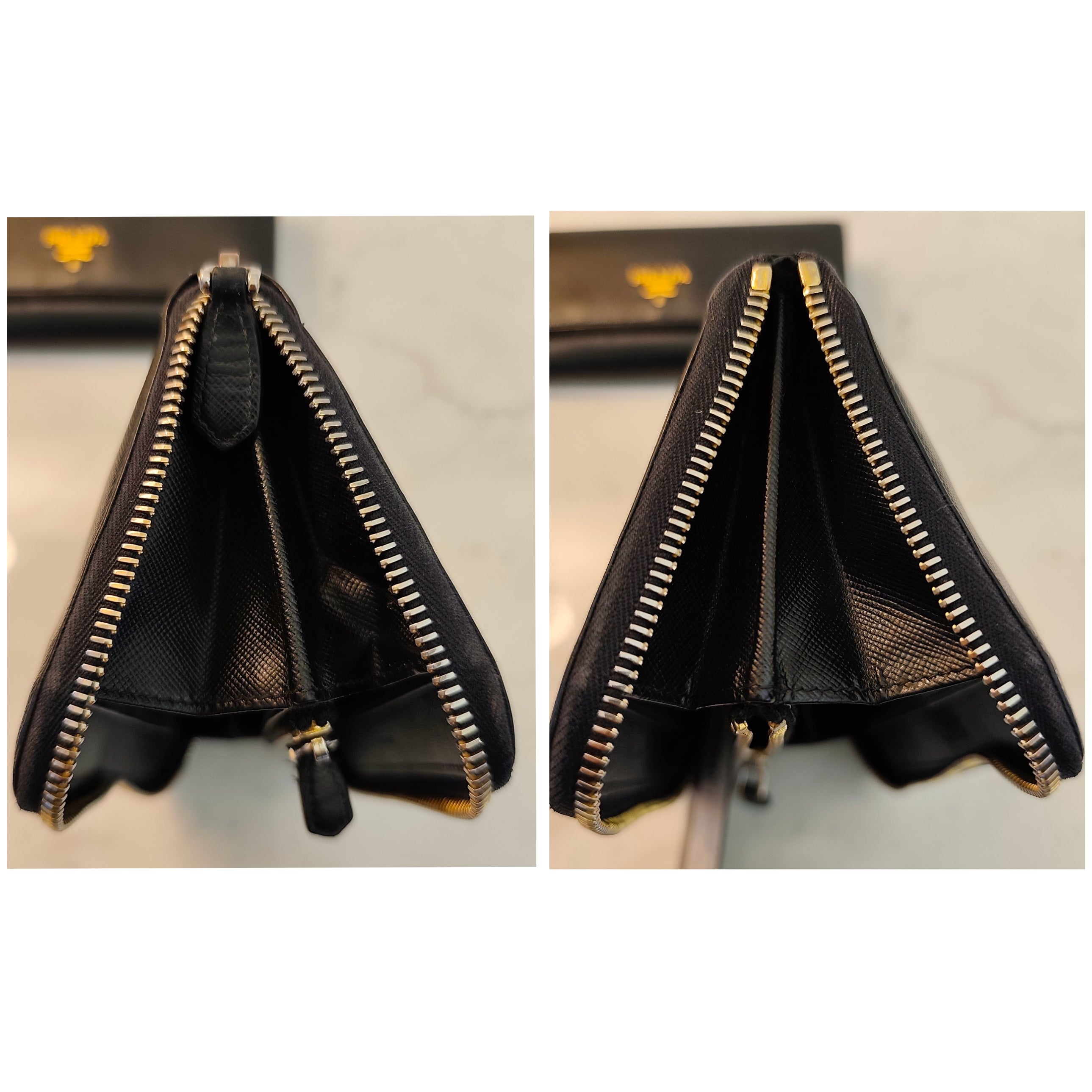 Prada - Portafoglio Continental Lux Pelle Saffiano Nera Logo Triangolo