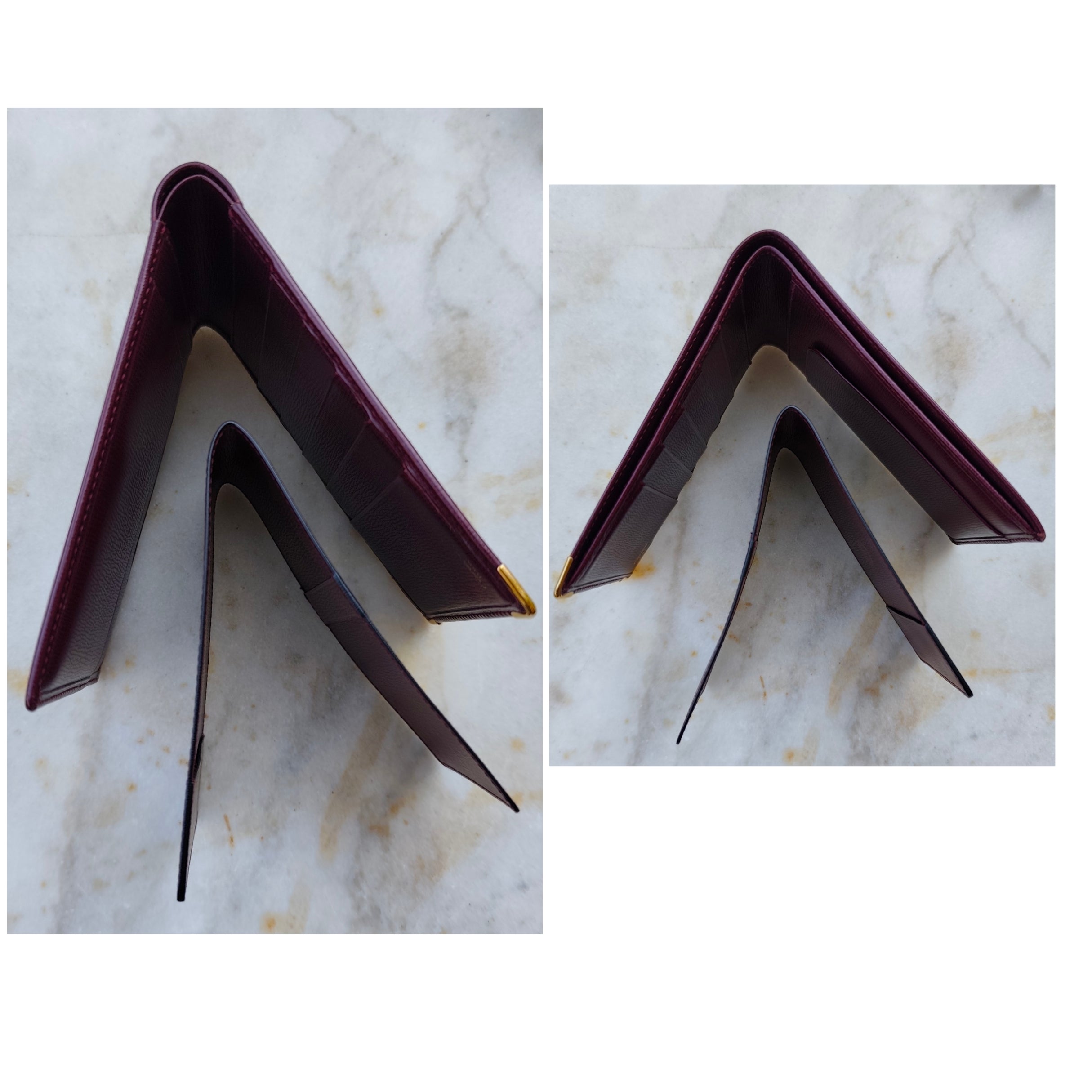 Cartier – Portafoglio con Porta Assegni Staccabile in Pelle Bordeaux
