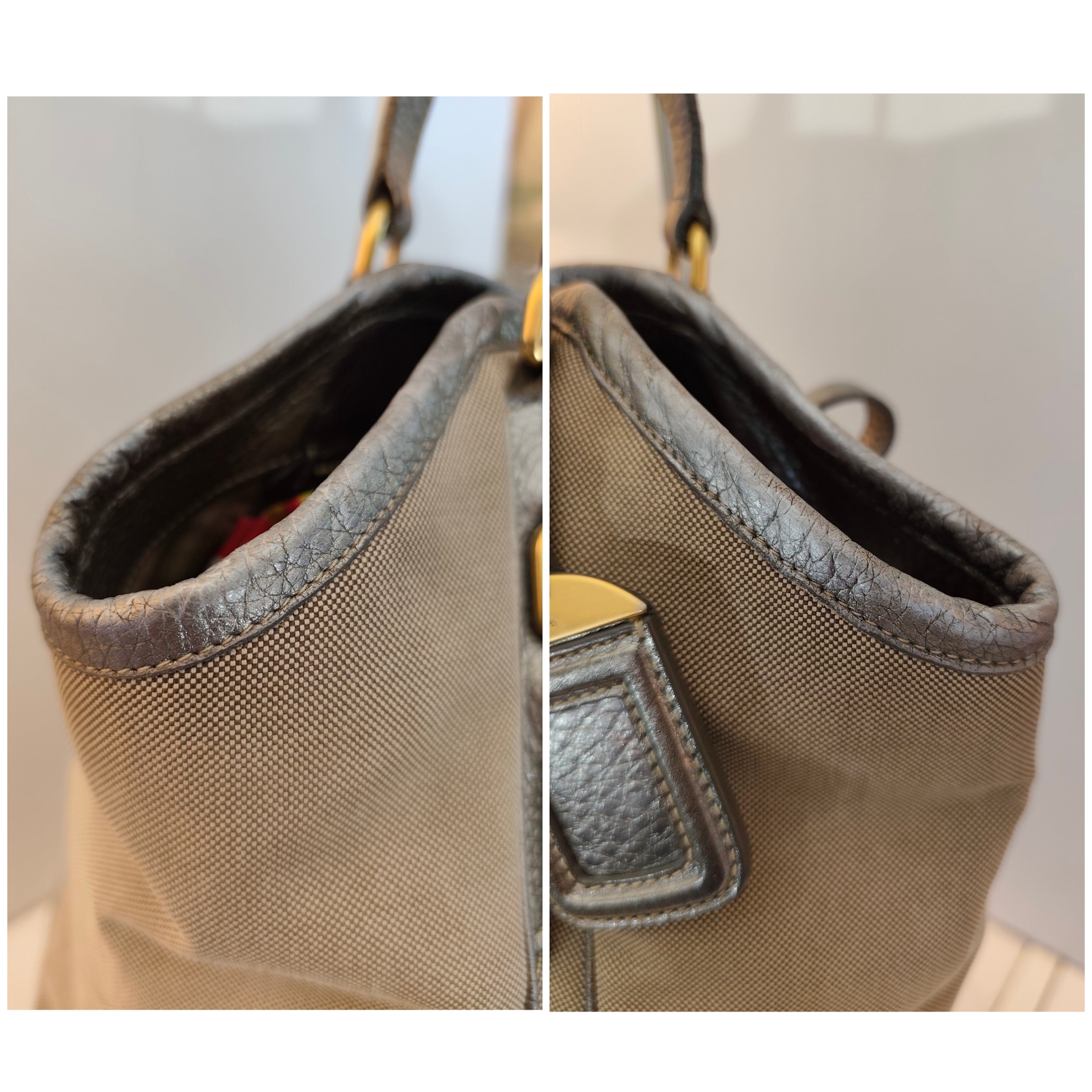 Prada – Shopper Grande a Spalla in Tessuto e Pelle Jacquard