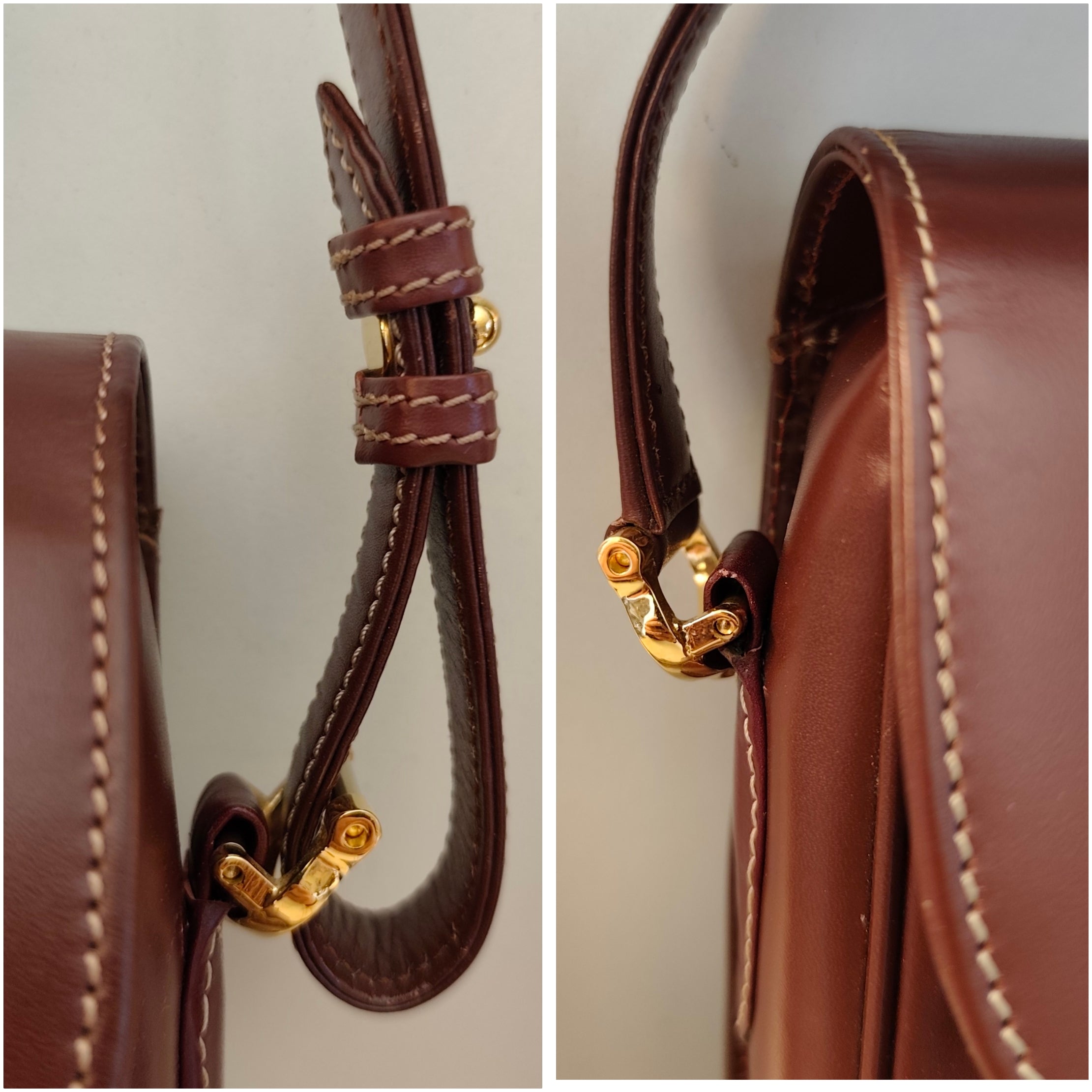 Cartier – Camera Bag Elegante Vintage in Pelle Bordeaux