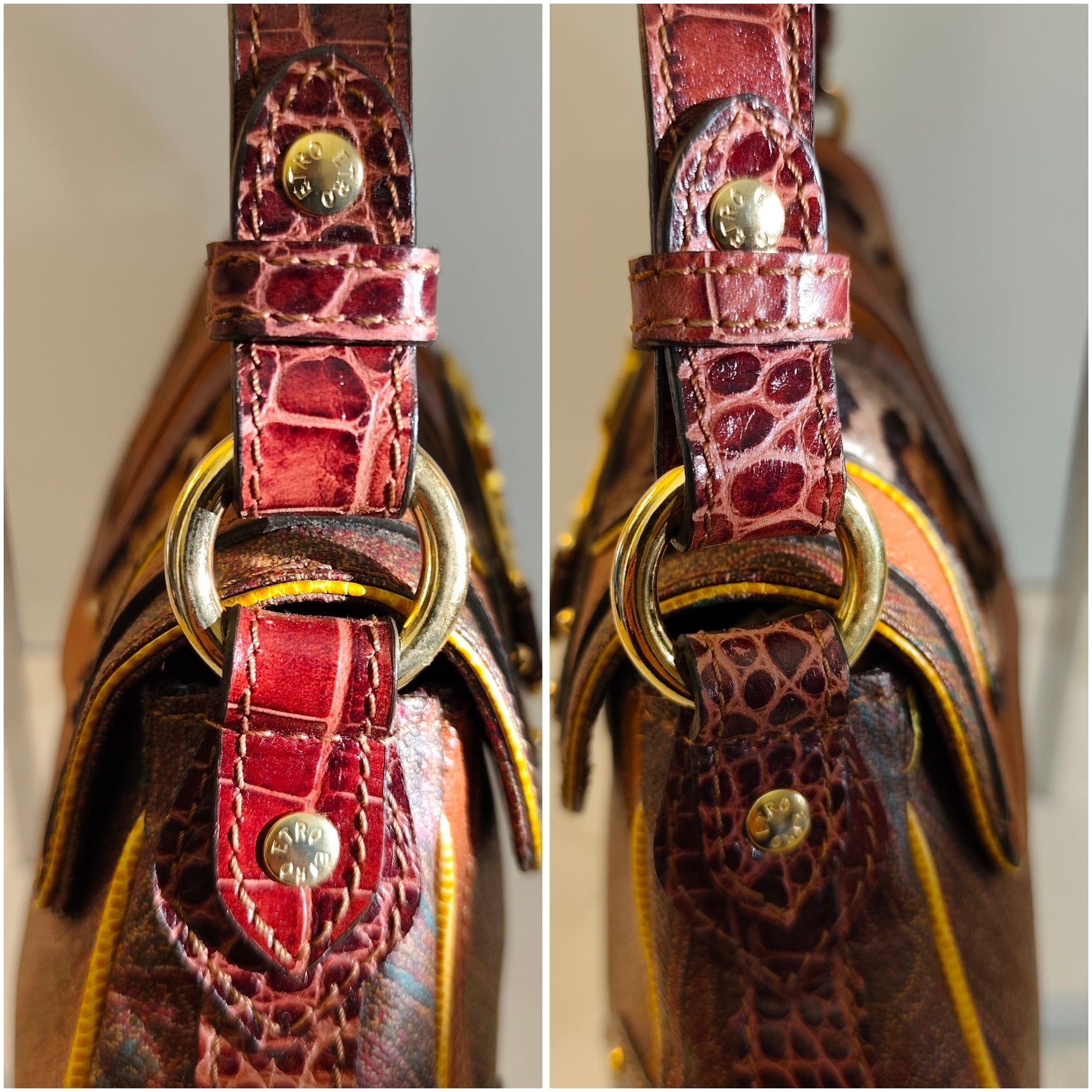 Etro - Baguette a Spalla Paisley Jacquard, croco e cavallino Edizione Limitata Ultra Rara