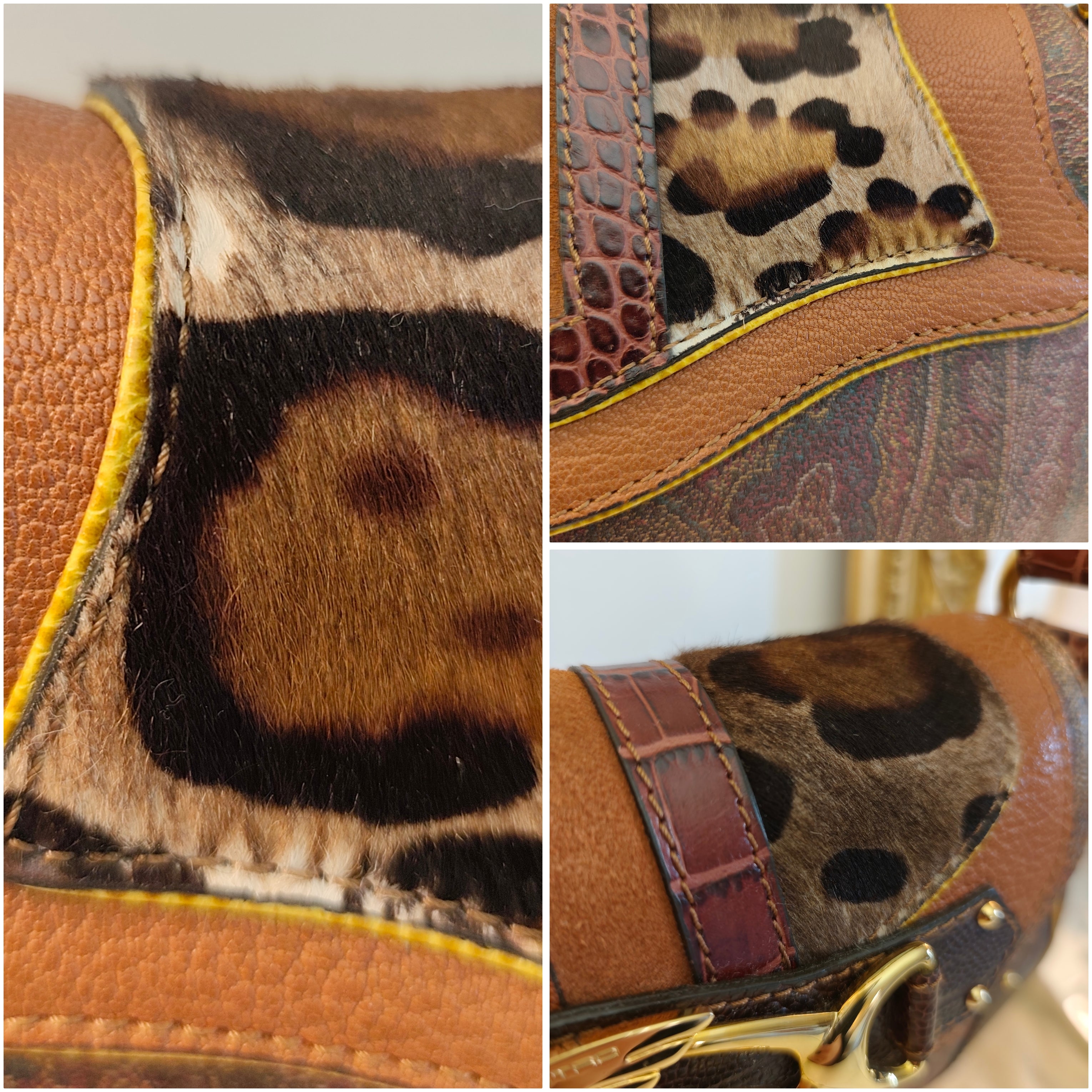 Etro - Baguette a Spalla Paisley Jacquard, croco e cavallino Edizione Limitata Ultra Rara