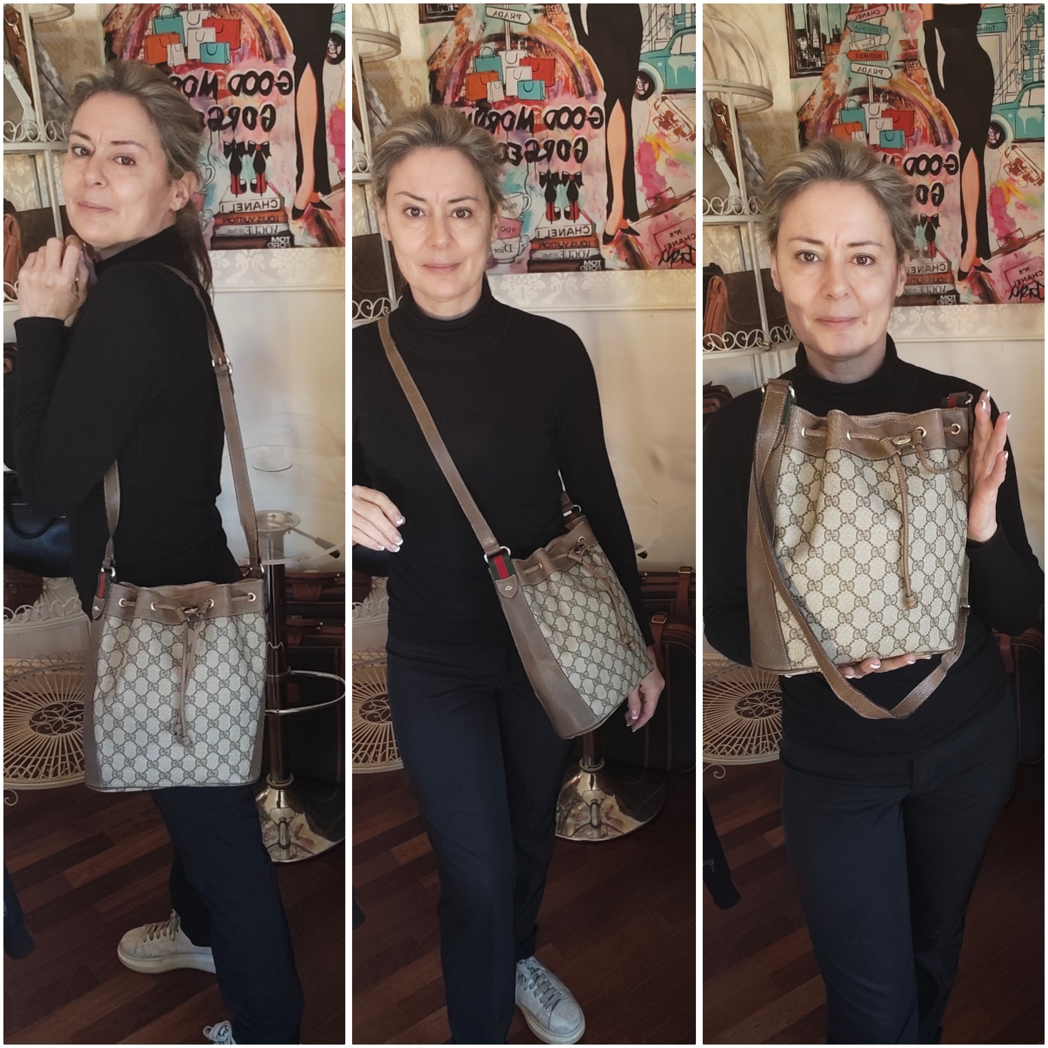 Gucci - Ophidia Borsa Secchiello “GG Supreme” Beige Vintage