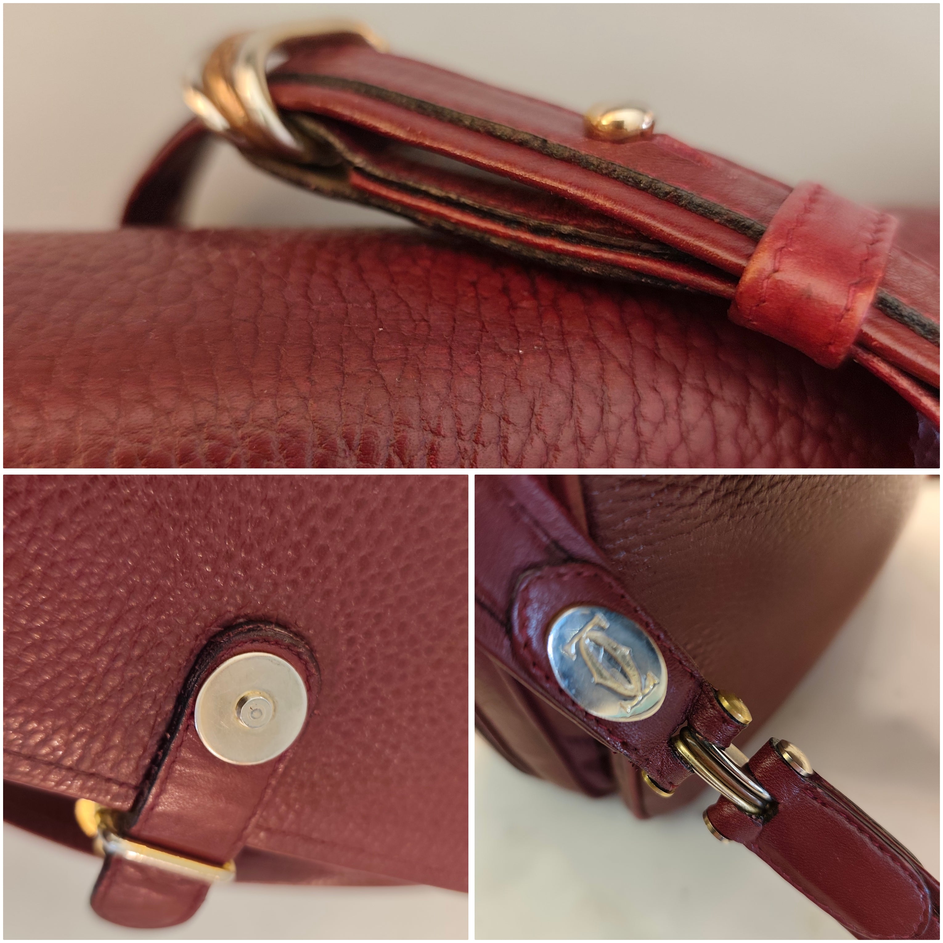 Cartier – Camera Bag Vintage in Pelle Bordeaux