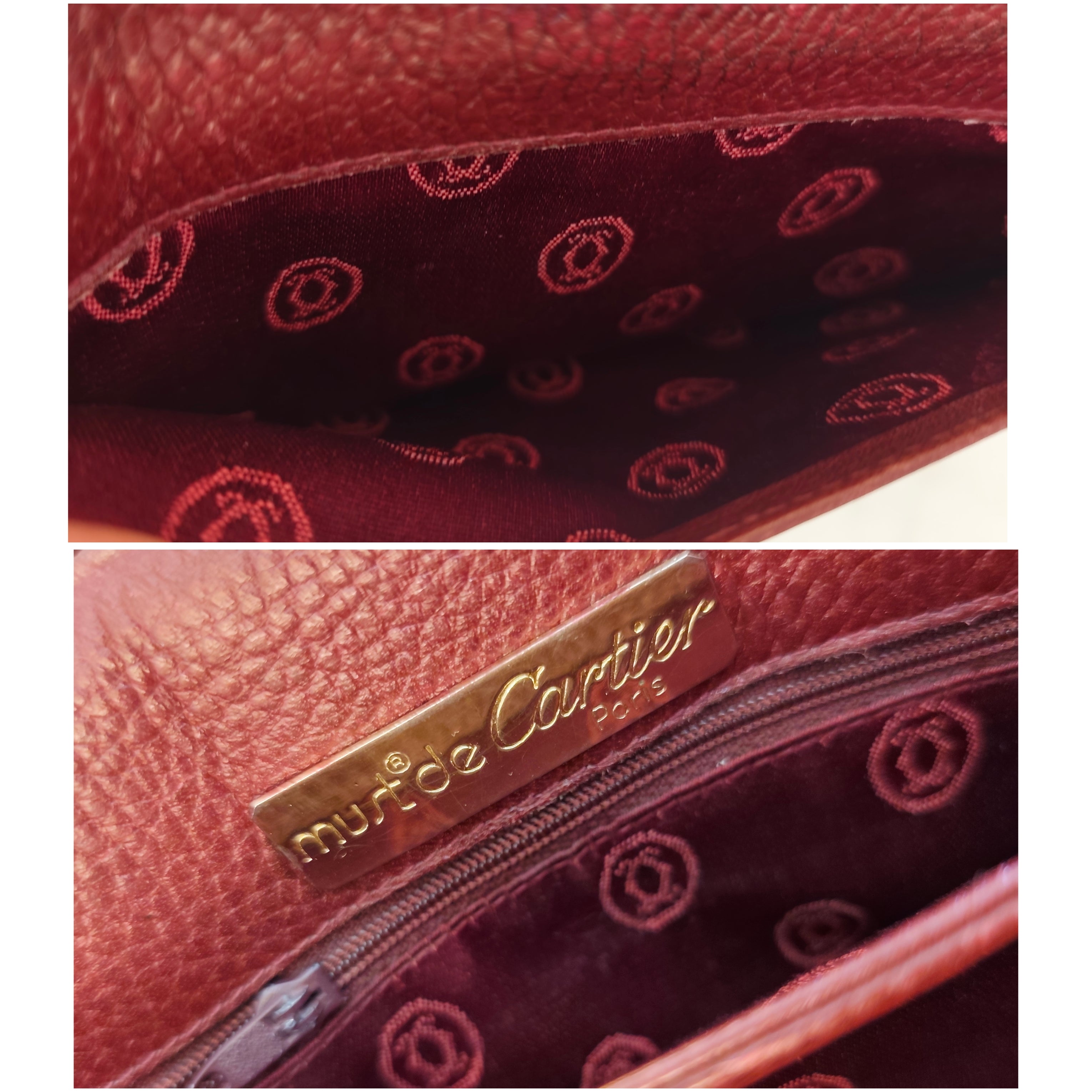 Cartier – Camera Bag Vintage in Pelle Bordeaux
