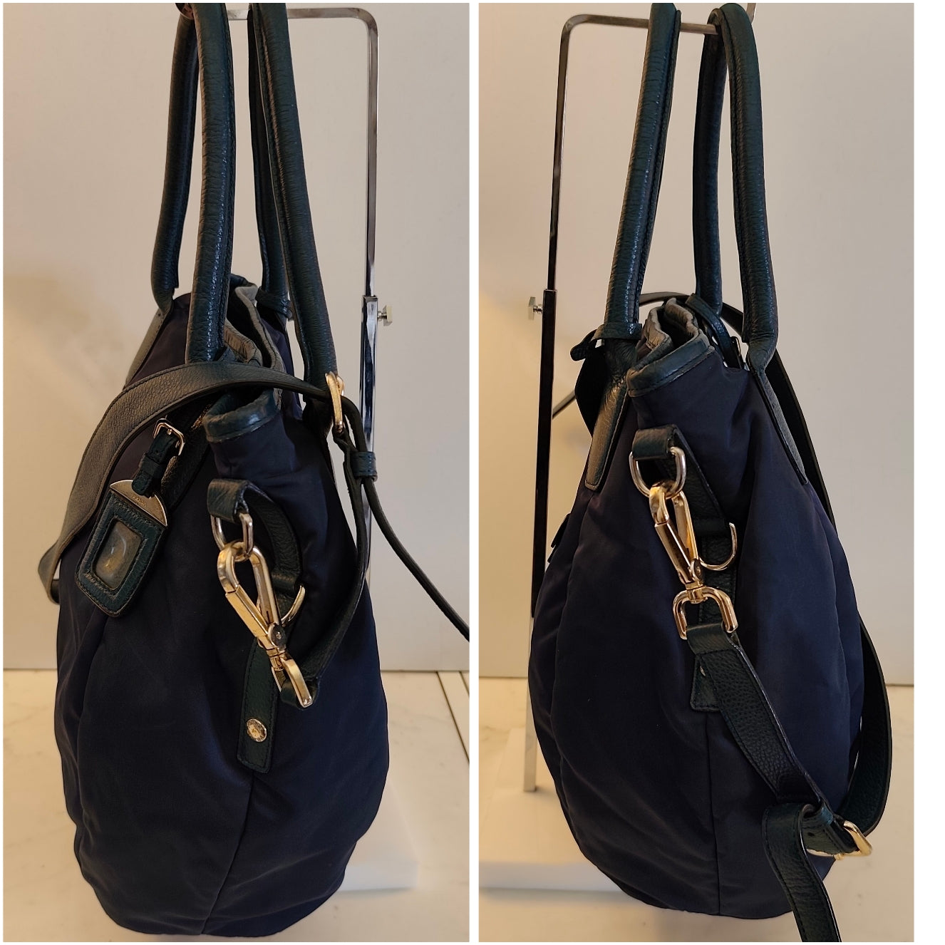 Prada – Borsa Tote Shopper a Sacco Nylon e Pelle Ottanio