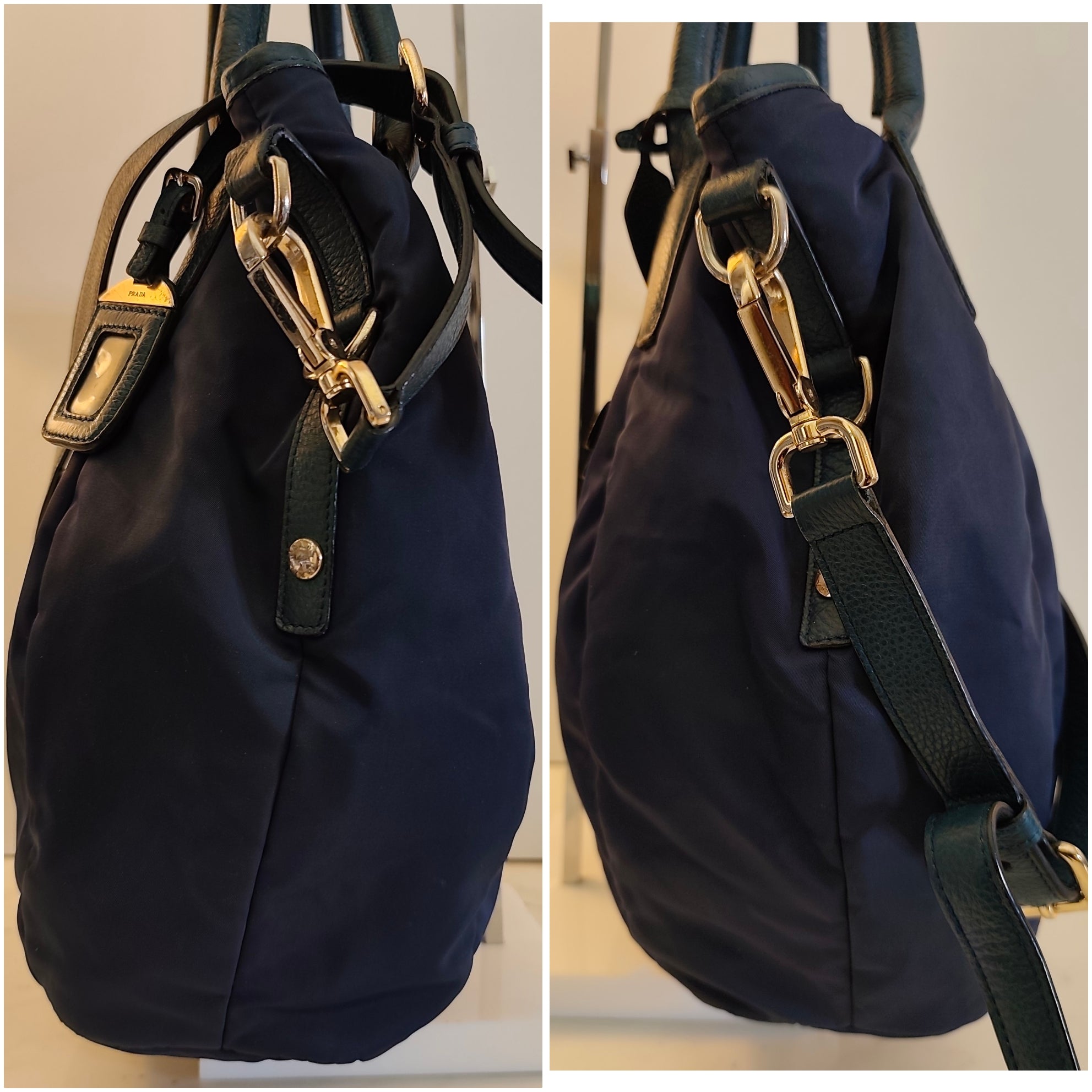 Prada – Borsa Tote Shopper a Sacco Nylon e Pelle Ottanio