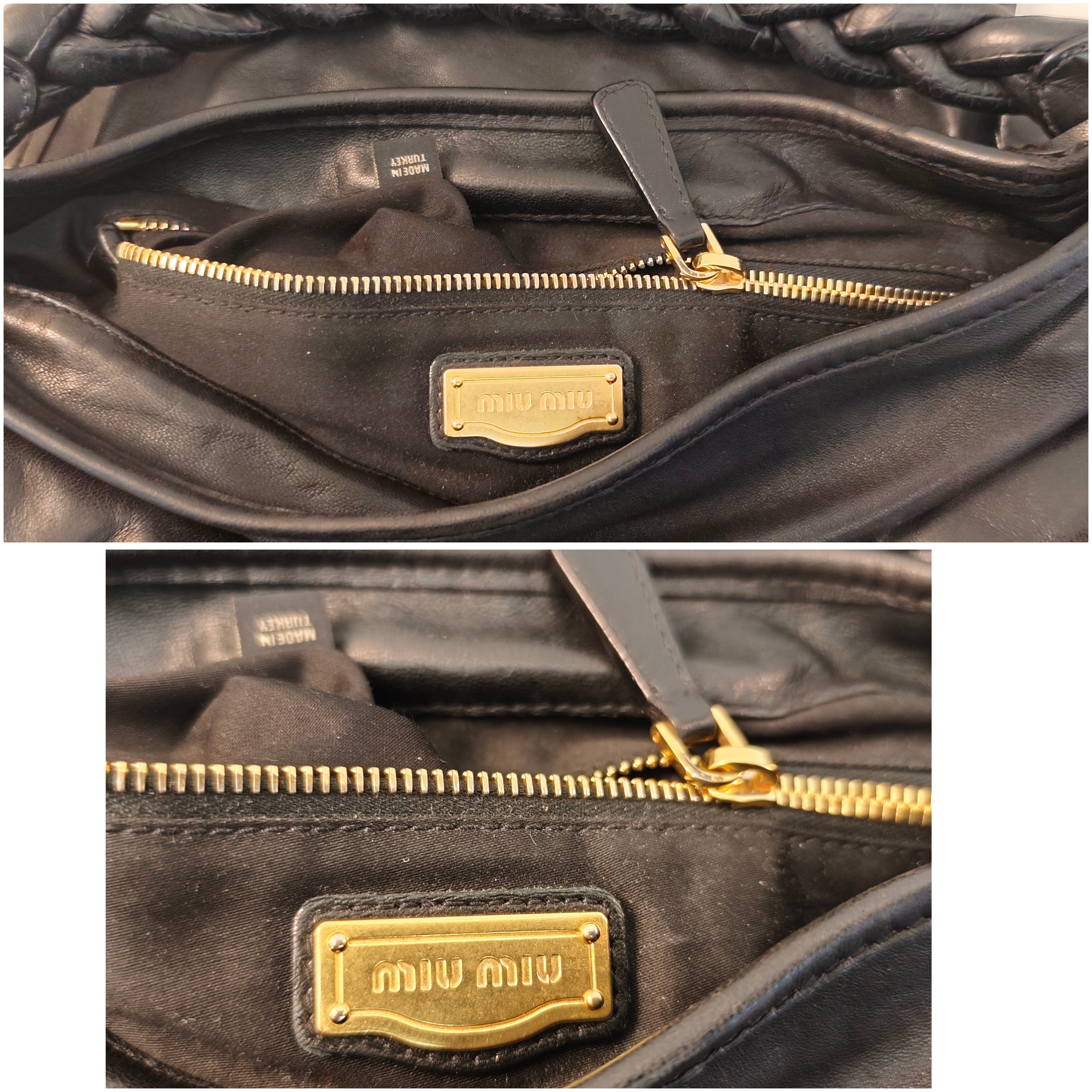 Miu Miu - Coffer Bag Borsa a Spalla in Pelle Matelassé Nera con Tracolla Vintage