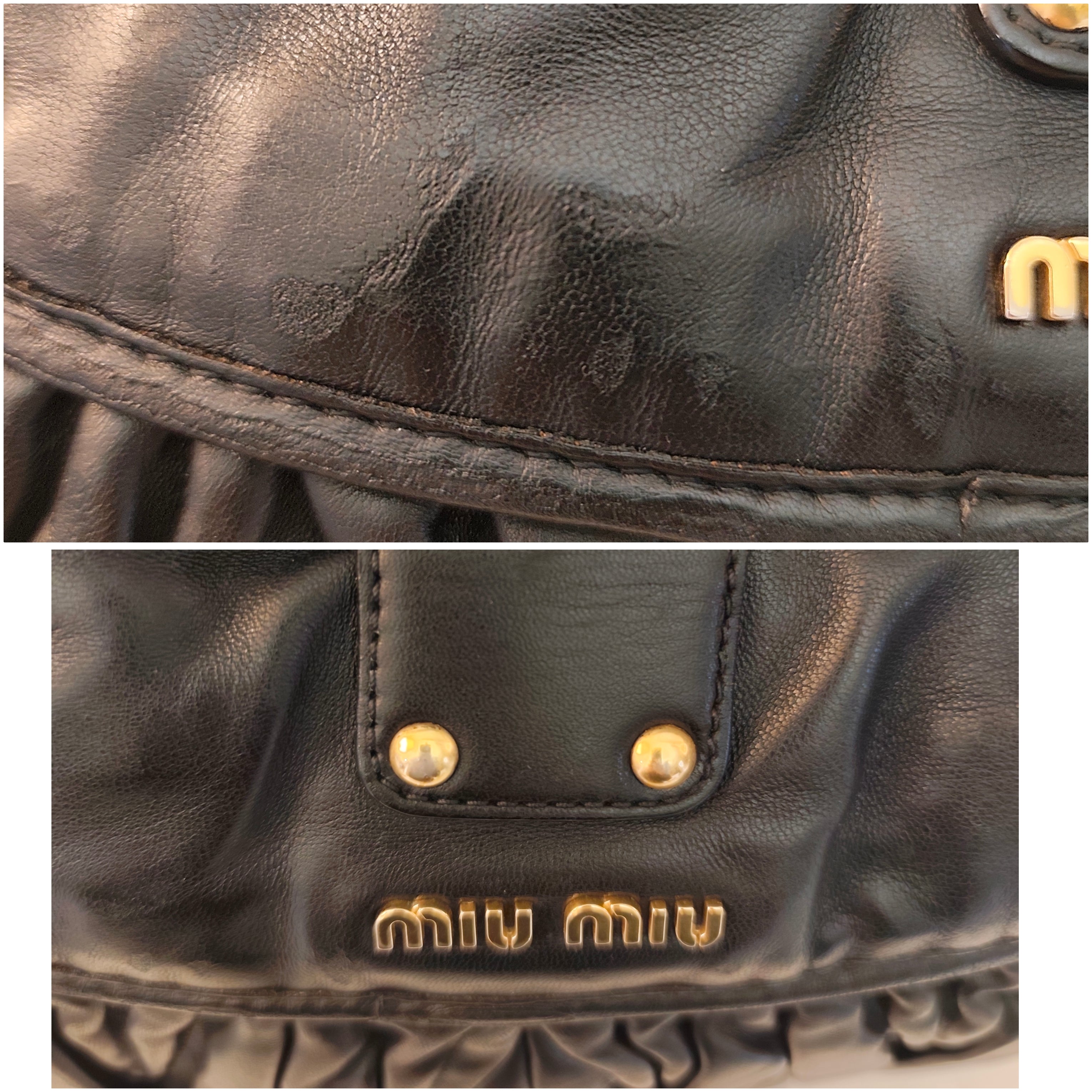 Miu Miu - Coffer Bag Borsa a Spalla in Pelle Matelassé Nera con Tracolla Vintage