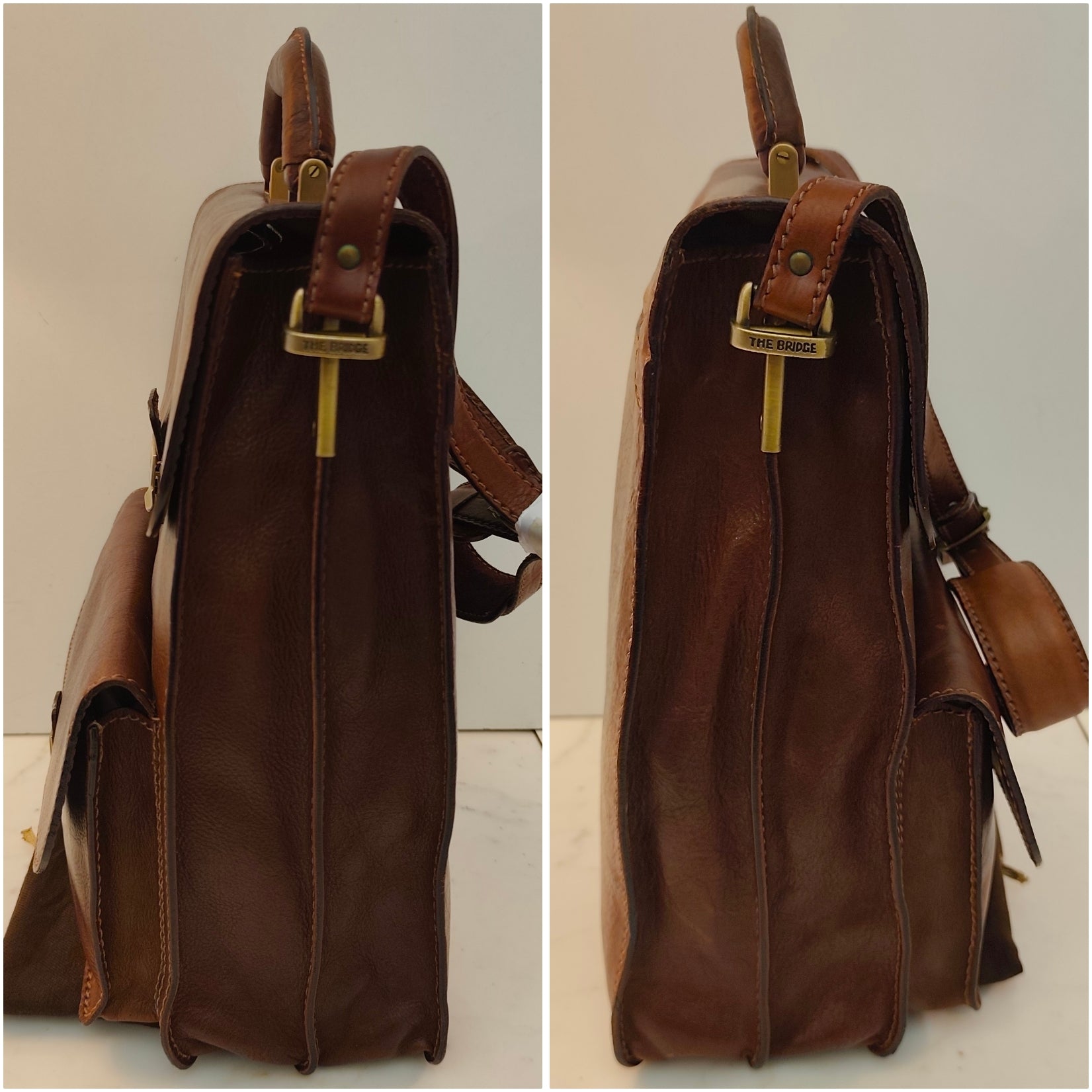 The Bridge – Borsello a Spalla o a Tracolla - Pelle Marrone Linea Story Vintage