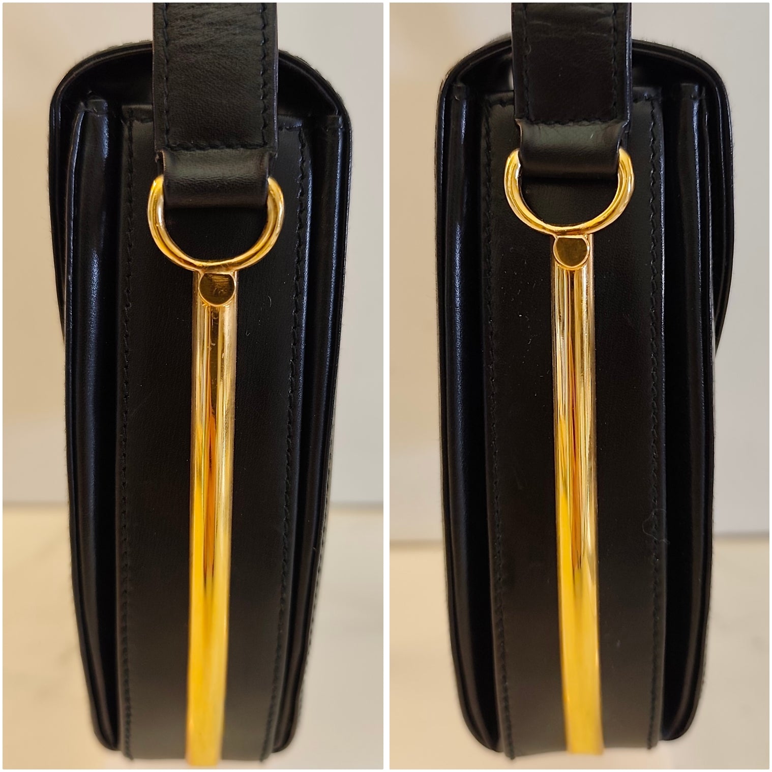 Bally – Camera Bag Vintage in Pelle Nera con Hardware Dorato