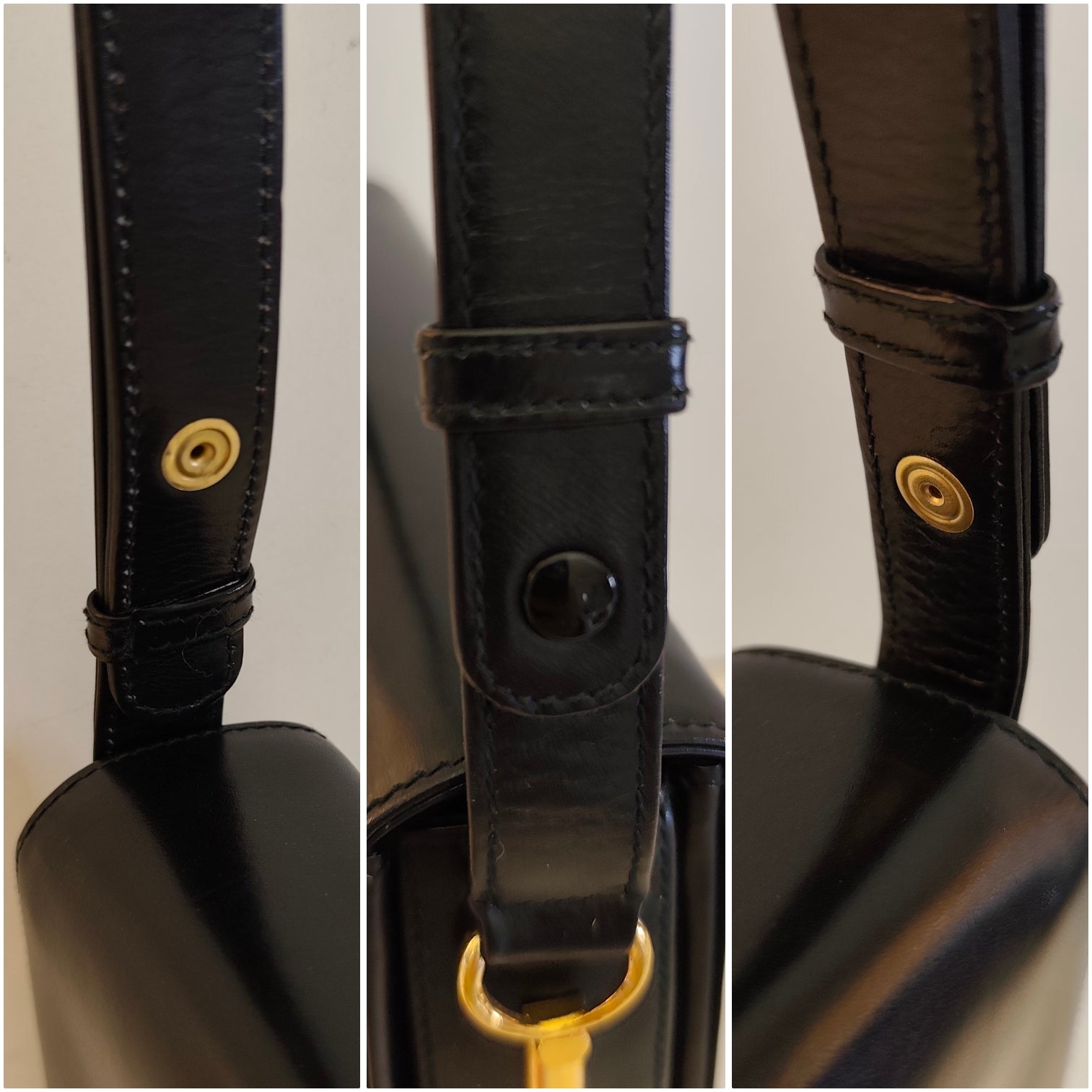 Bally – Camera Bag Vintage in Pelle Nera con Hardware Dorato