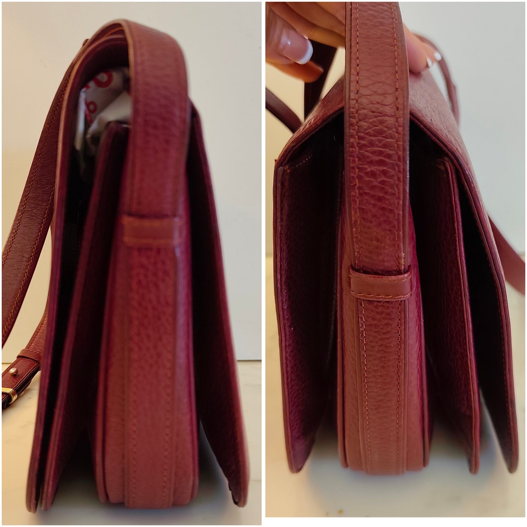 Cartier - Camera Bag a Patta Intera in Pelle Bordeaux Vintage