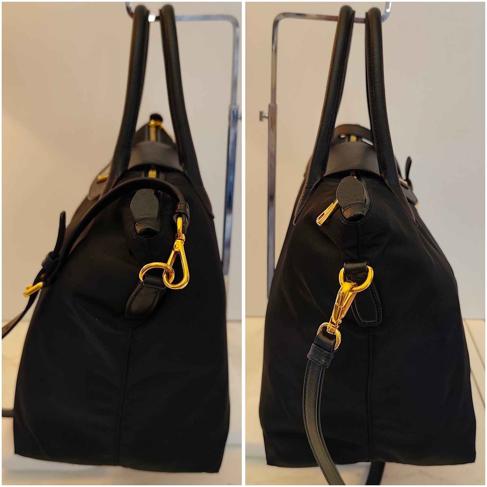 Prada - Tote Shopper Re-Nylon Nera con Tracolla – NUOVA FULL SET