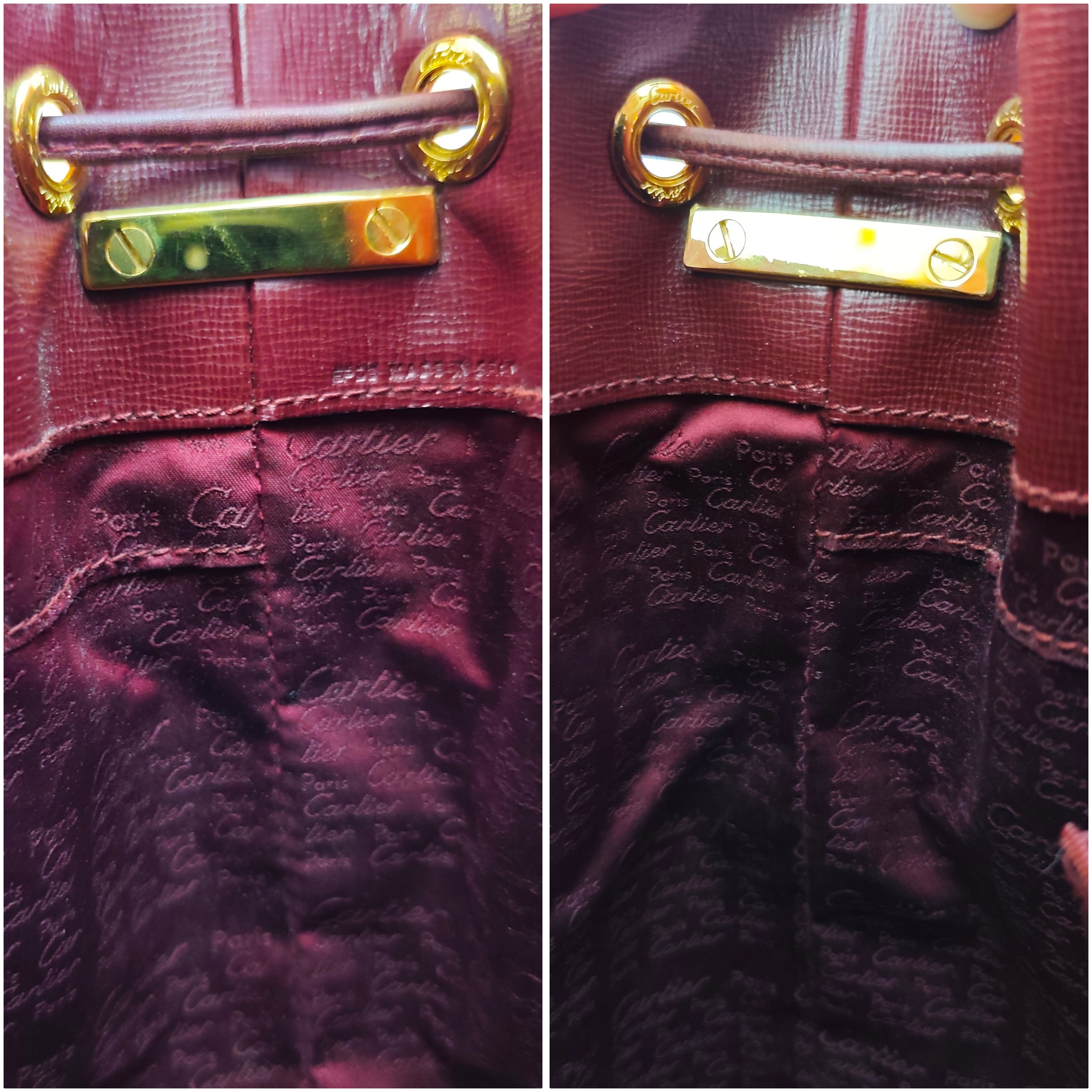 Cartier - Secchiello in Pelle Liscia Bordeaux con Scatola