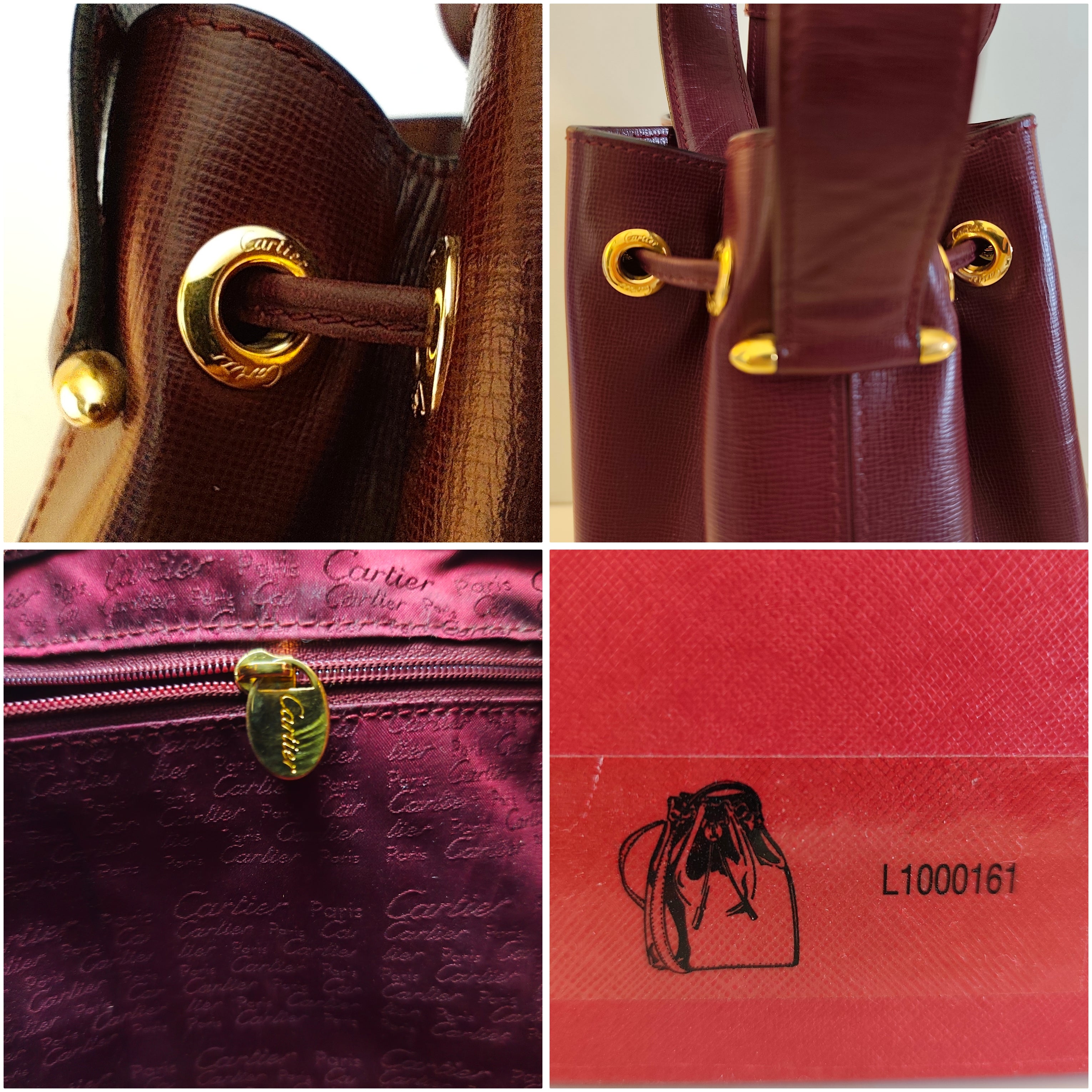 Cartier - Secchiello in Pelle Liscia Bordeaux con Scatola