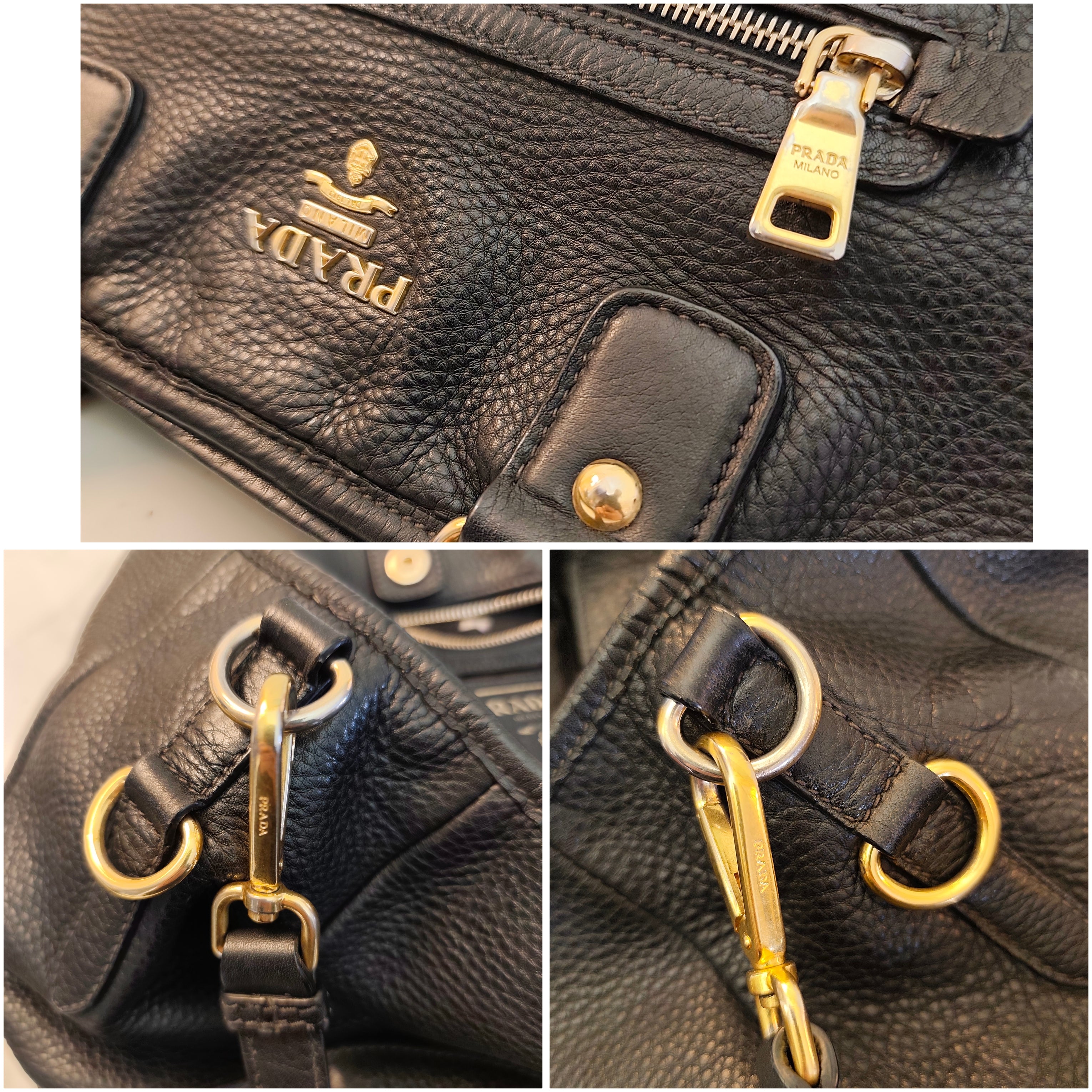 Prada – Tote Bag Shopper in Pelle Martellata Nera